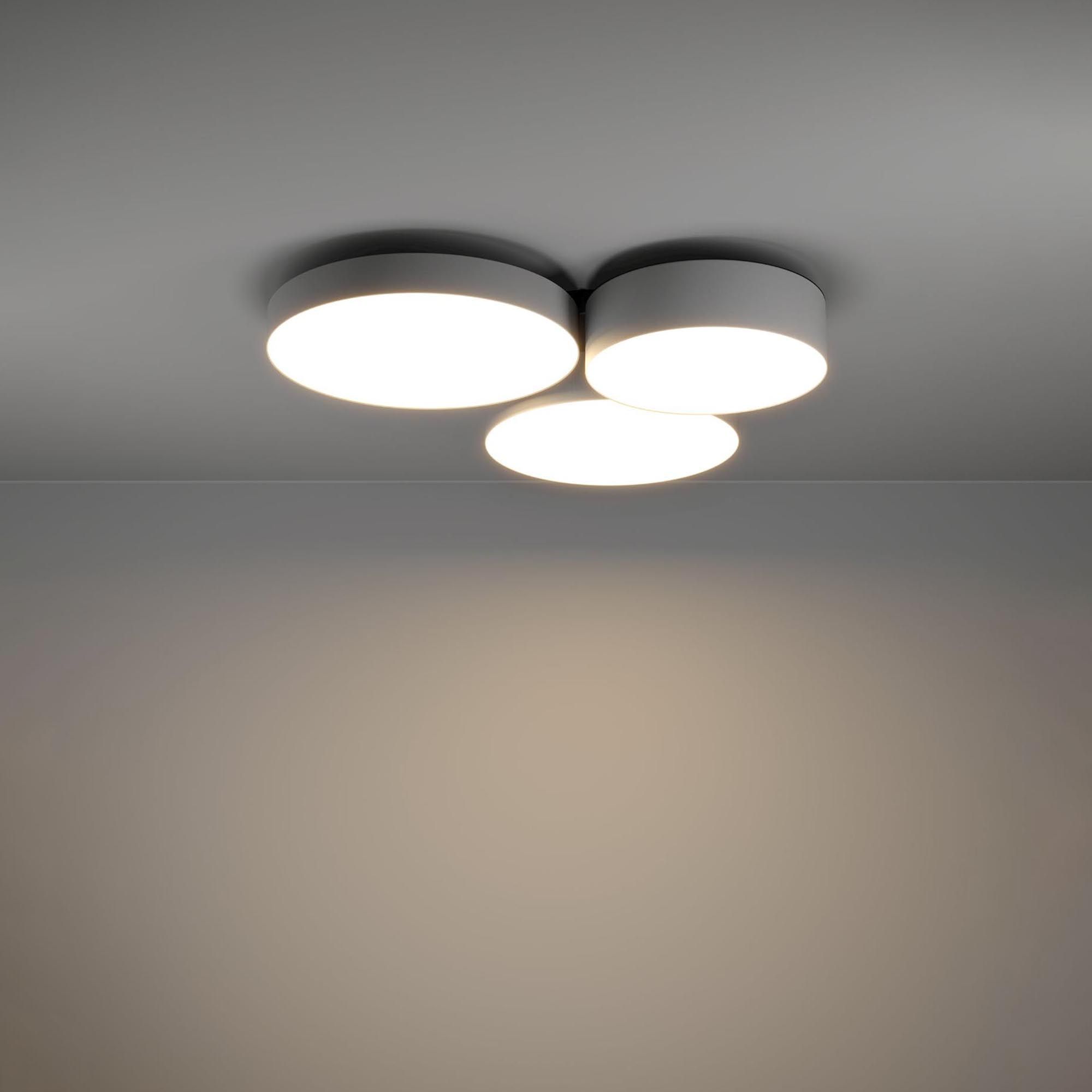 Plafonnier LED dimmable connecté BARBANO-Z gris P56,5cm