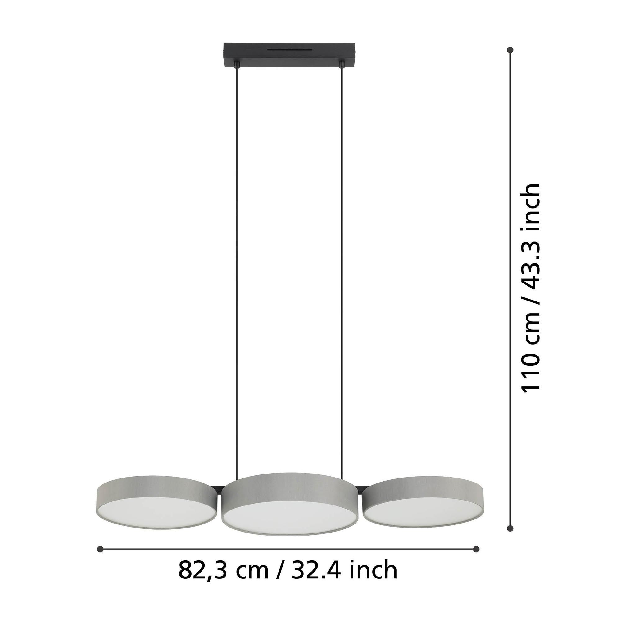Suspension LED dimmable connecté BARBANO-Z gris H110cm