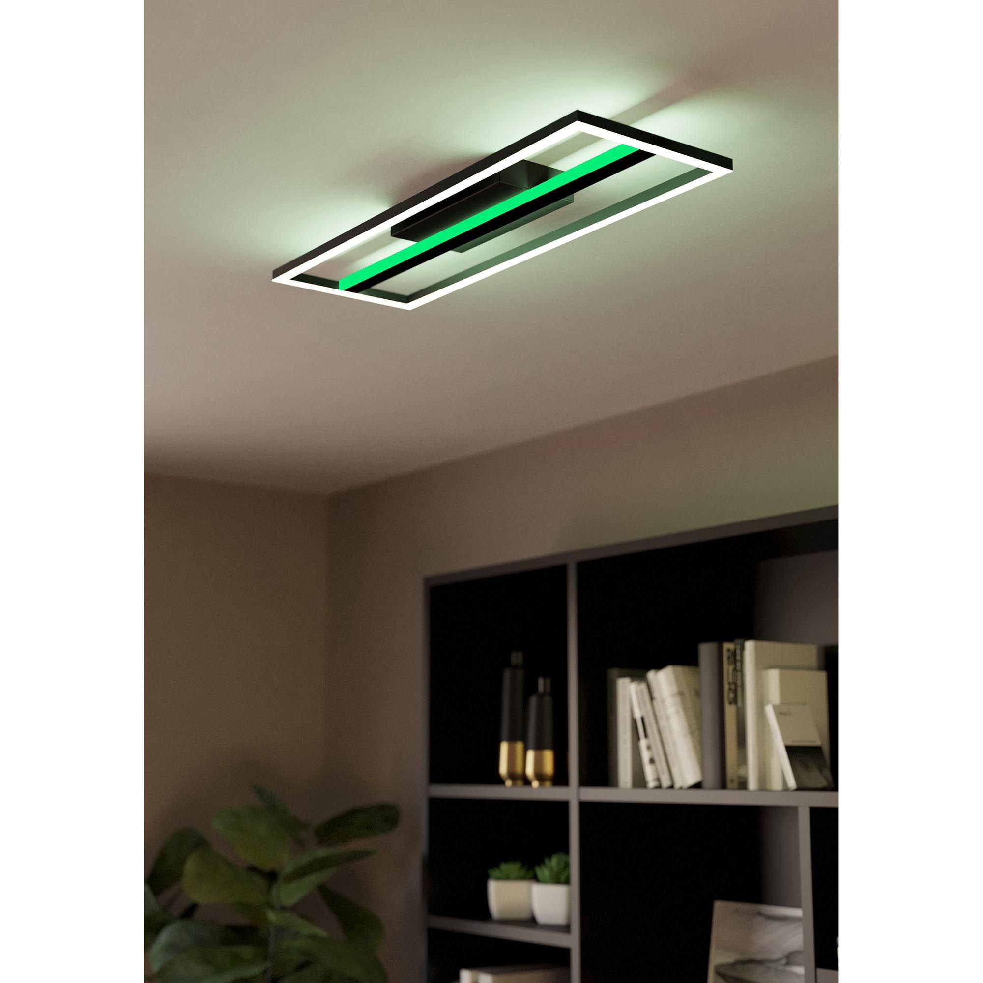 Plafonnier LED dimmable connecté CALAGRANO-Z noir/blanc L64cm