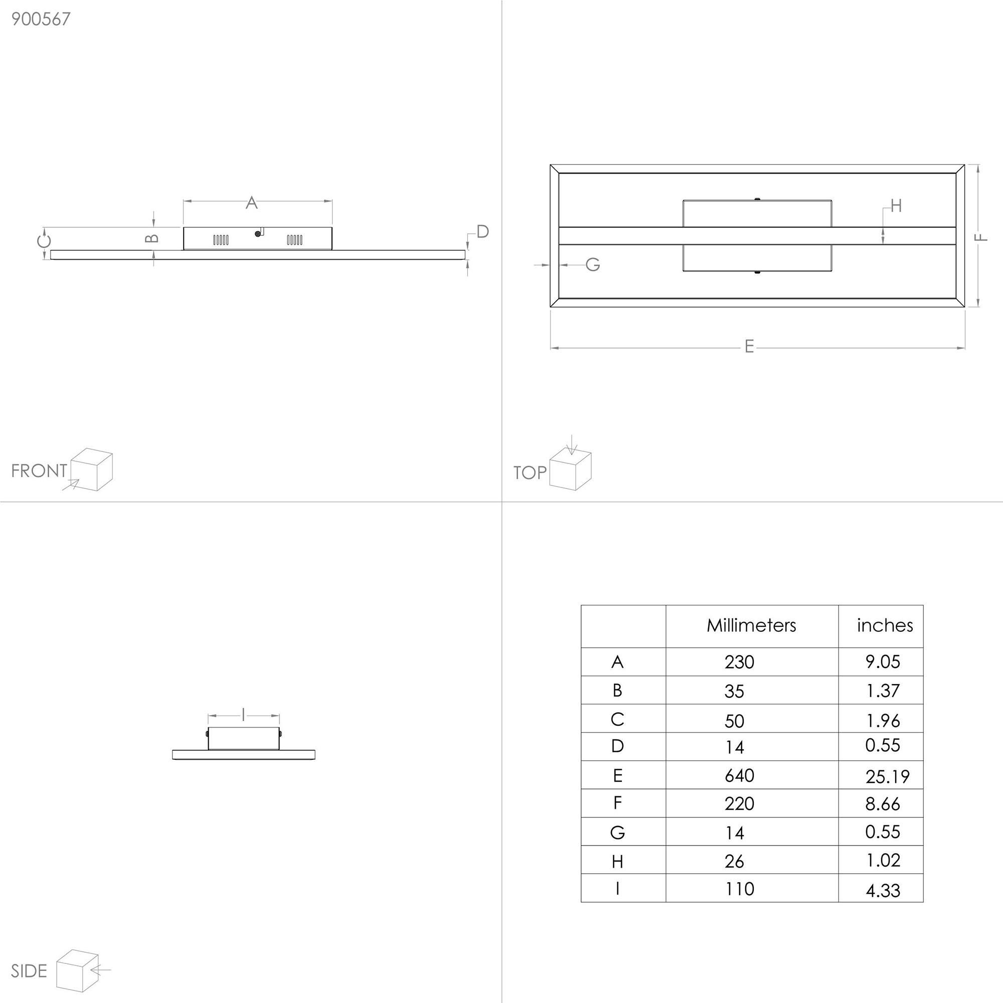 Plafonnier LED dimmable connecté CALAGRANO-Z noir/blanc L64cm
