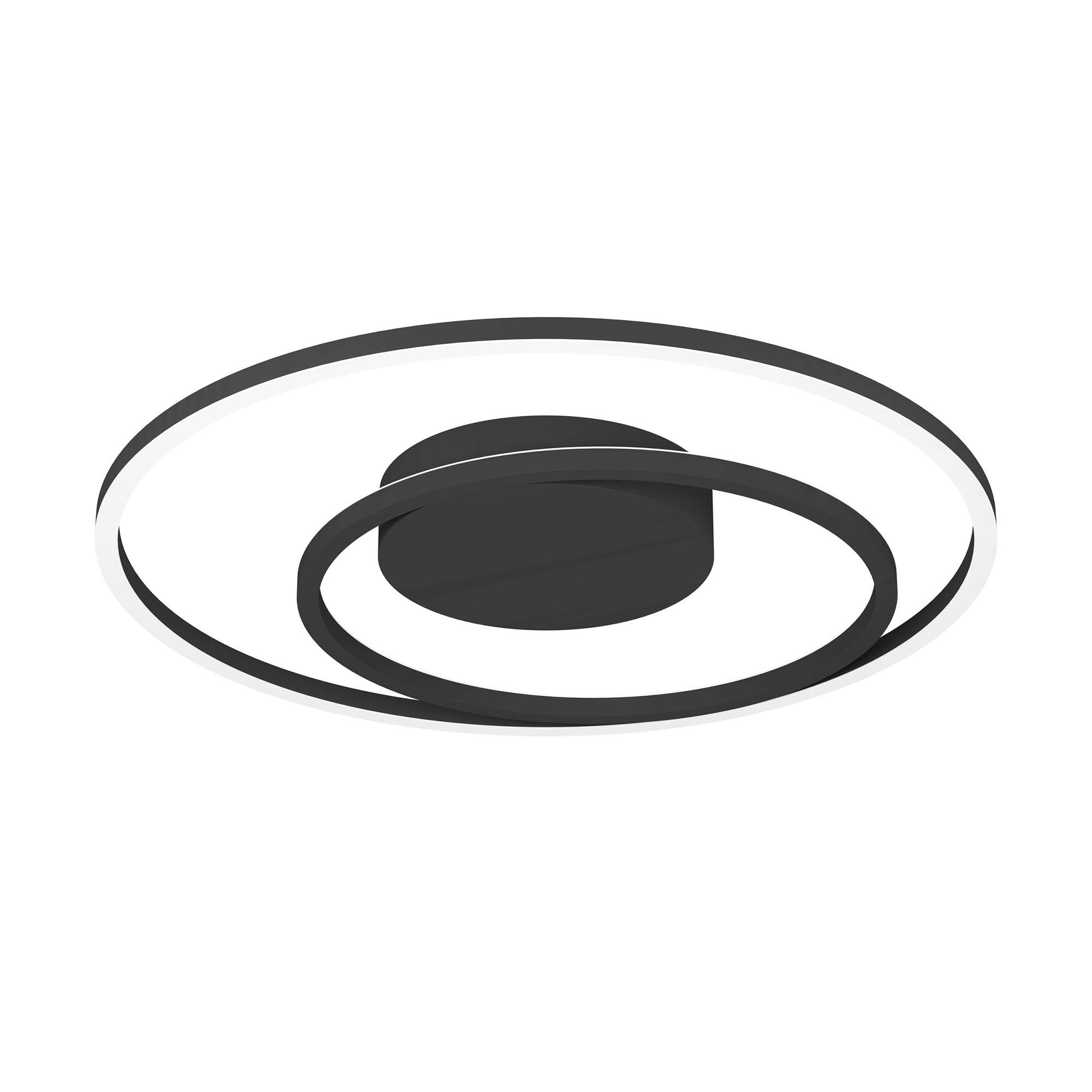 Plafonnier LED dimmable connecté CALAGRANO-Z noir Ø45cm