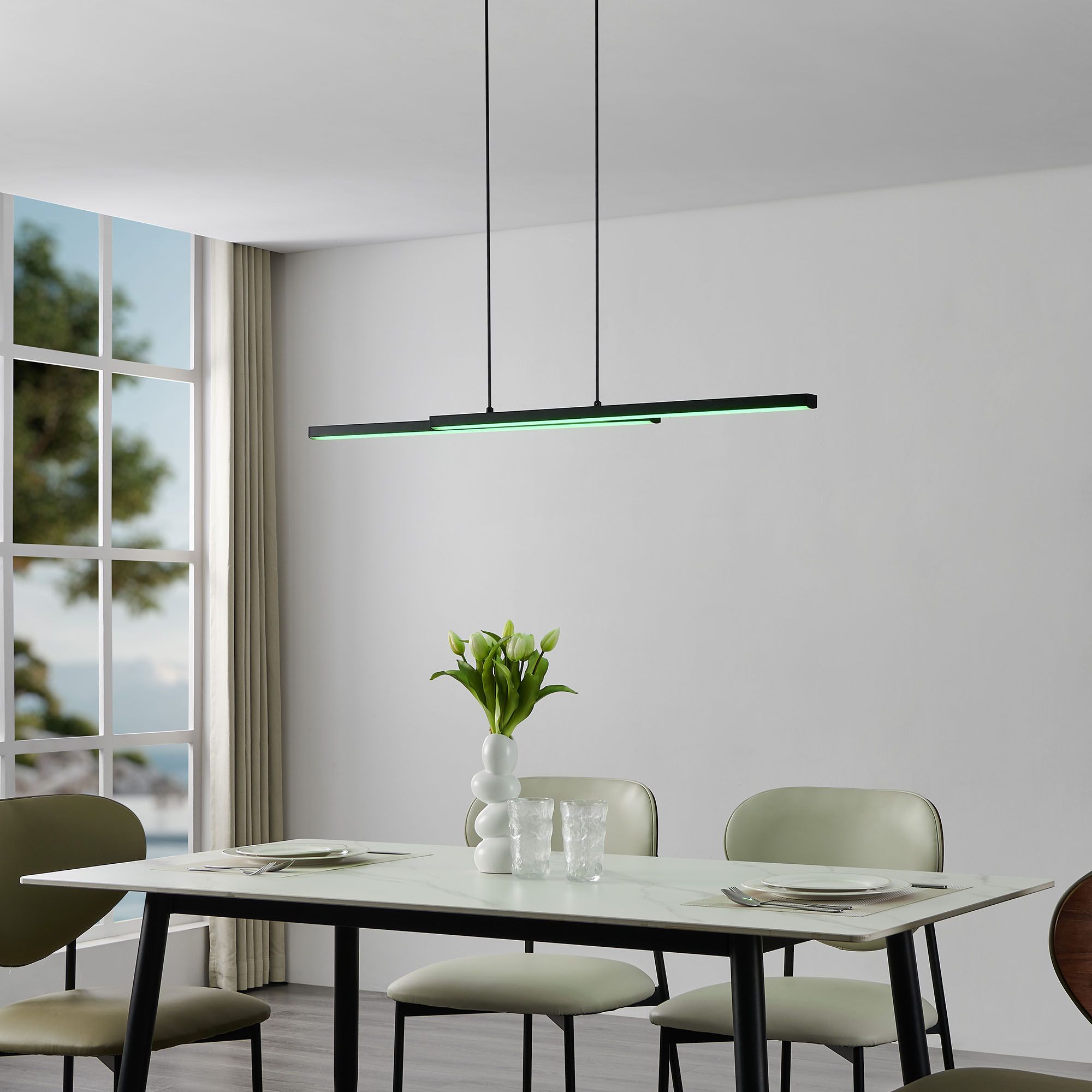 Suspension LED dimmable connecté FRAIOLI-Z noir H120cm