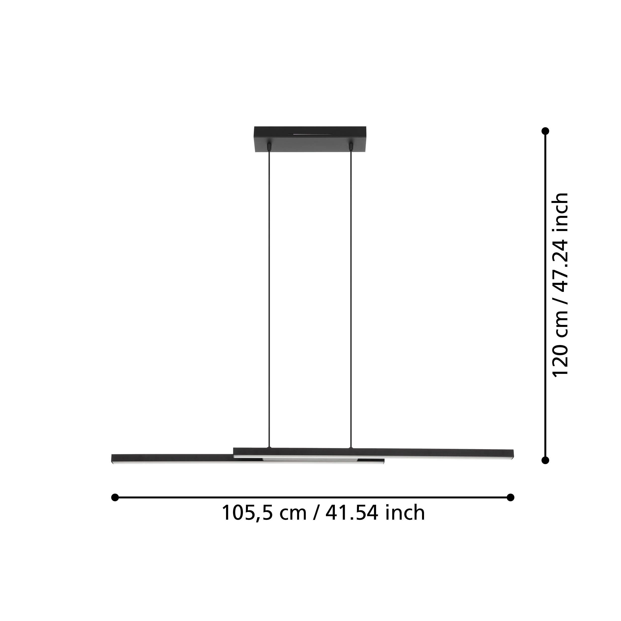 Suspension LED dimmable connecté FRAIOLI-Z noir H120cm