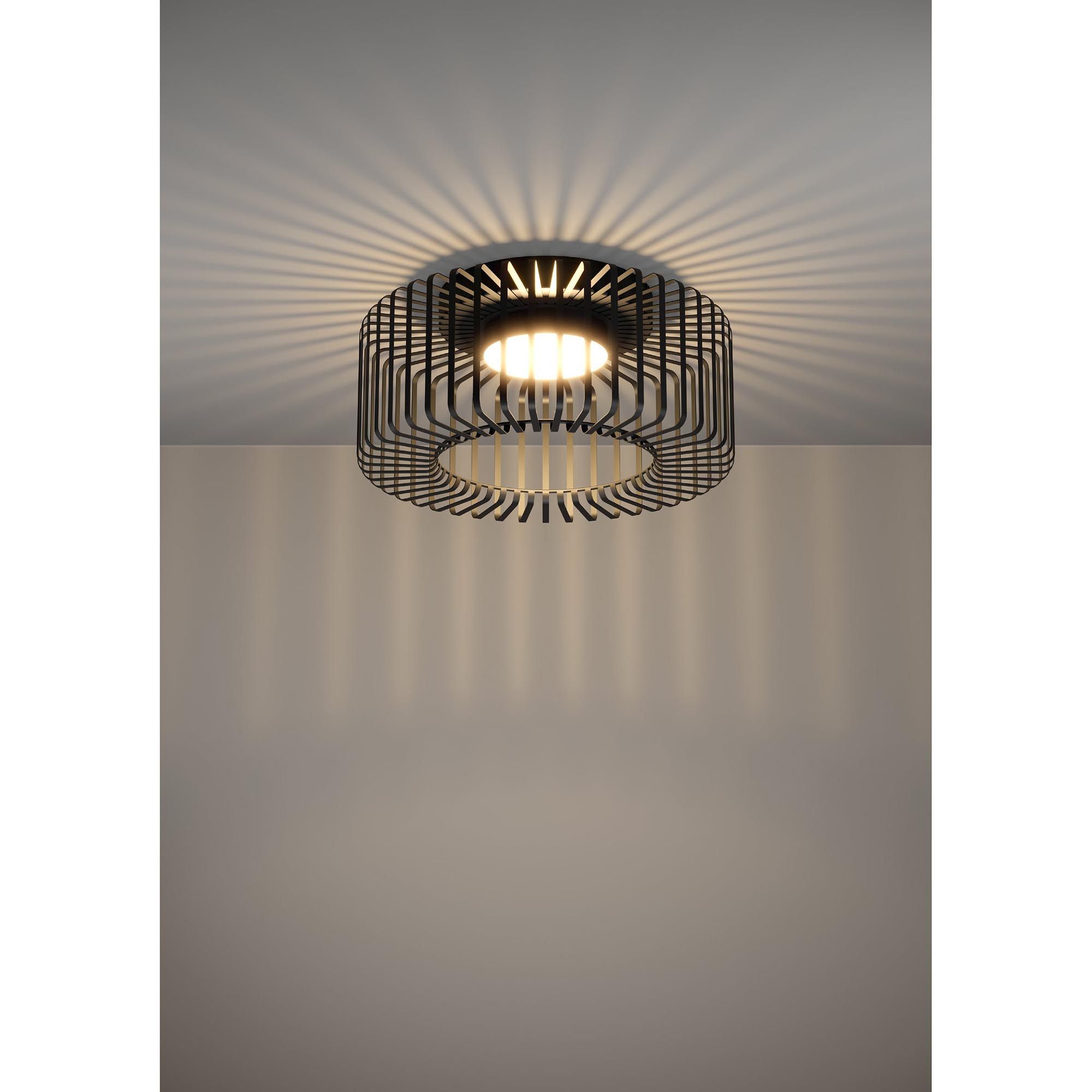 Plafonnier LED dimmable connecté GINESTRONE-Z noir/blanc Ø45cm