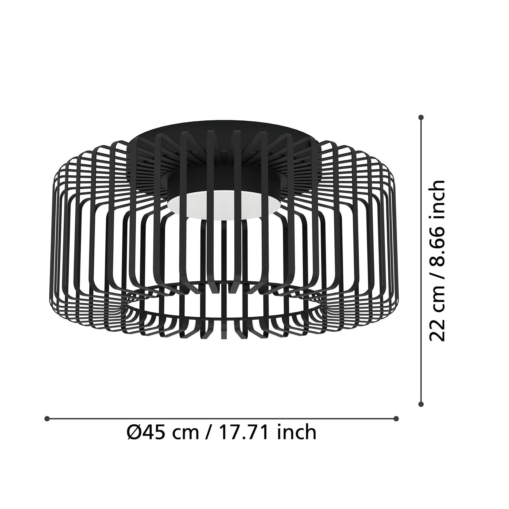 Plafonnier LED dimmable connecté GINESTRONE-Z noir/blanc Ø45cm