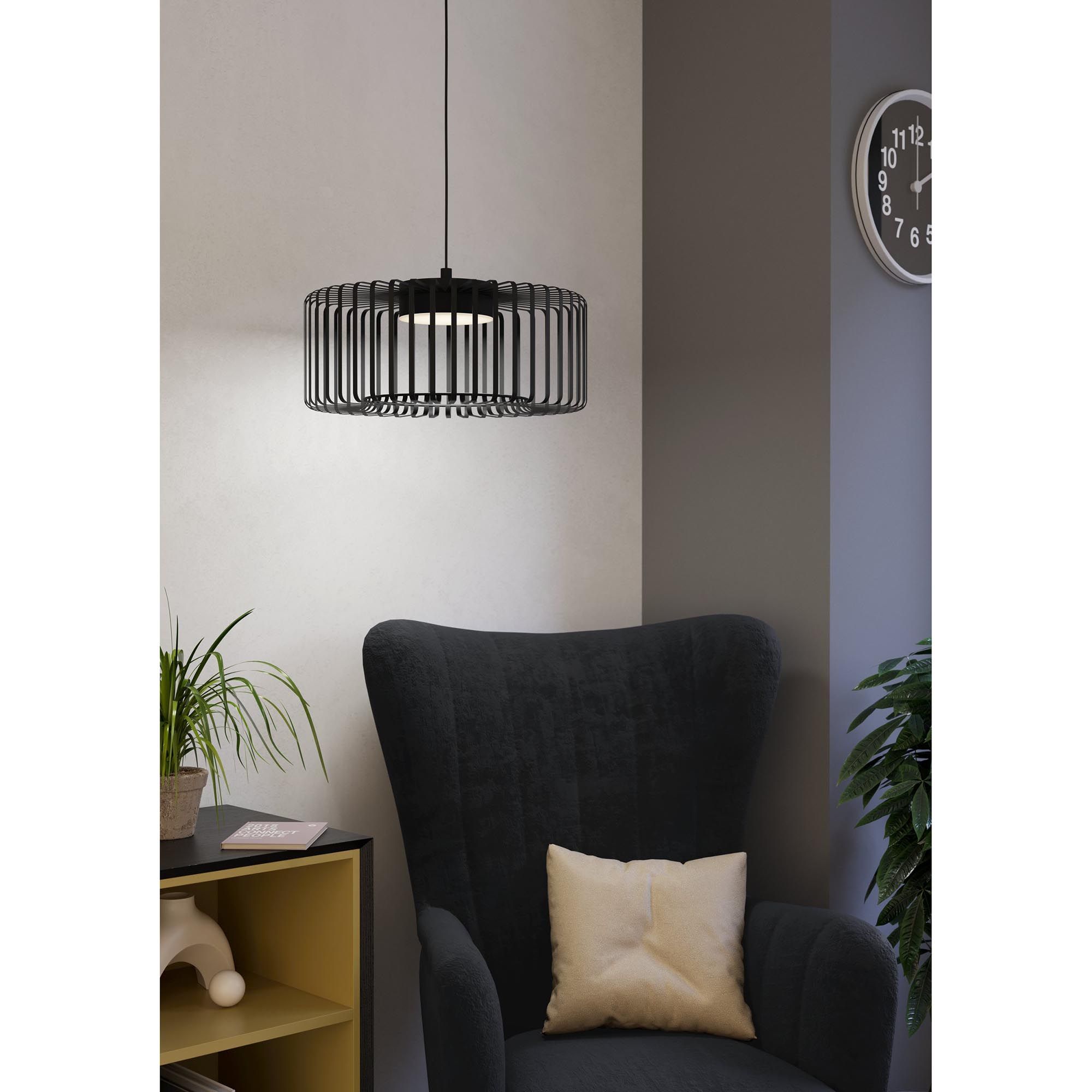Suspension LED dimmable connecté GINESTRONE-Z noir/blanc Ø45cm