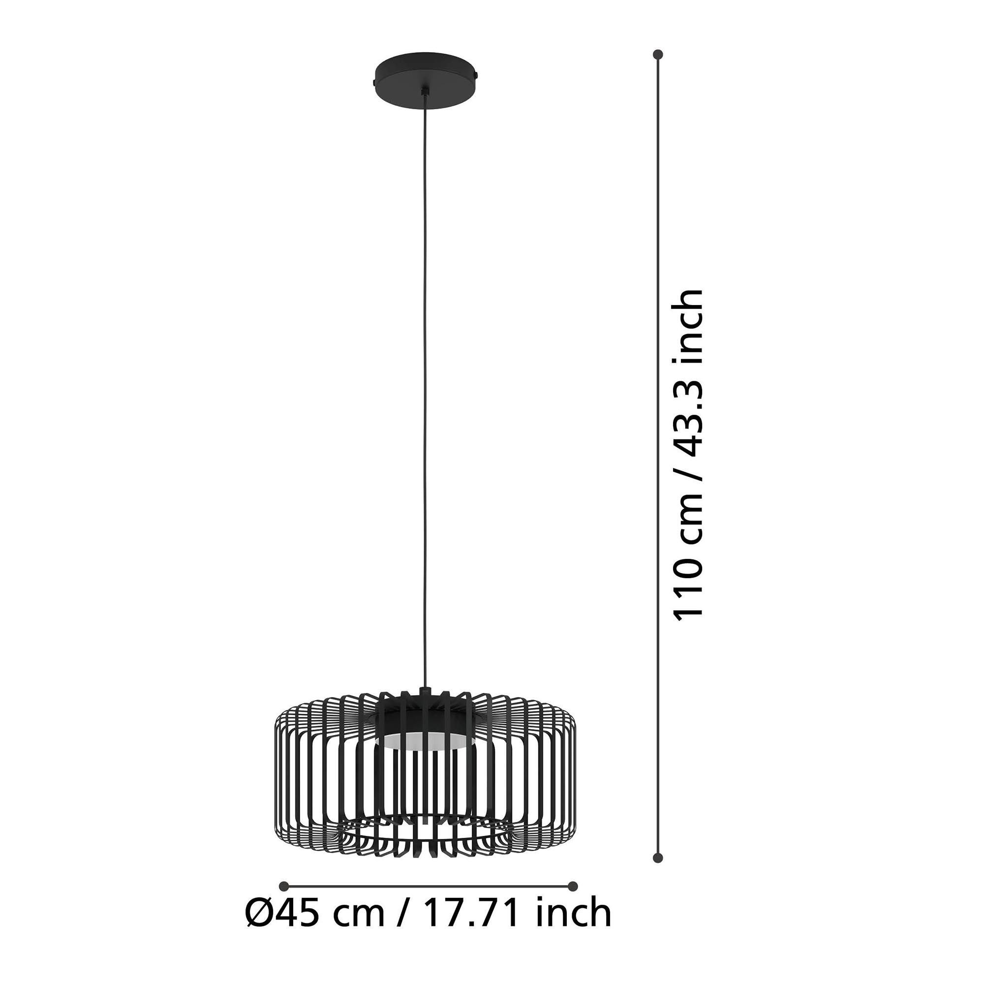Suspension LED dimmable connecté GINESTRONE-Z noir/blanc Ø45cm