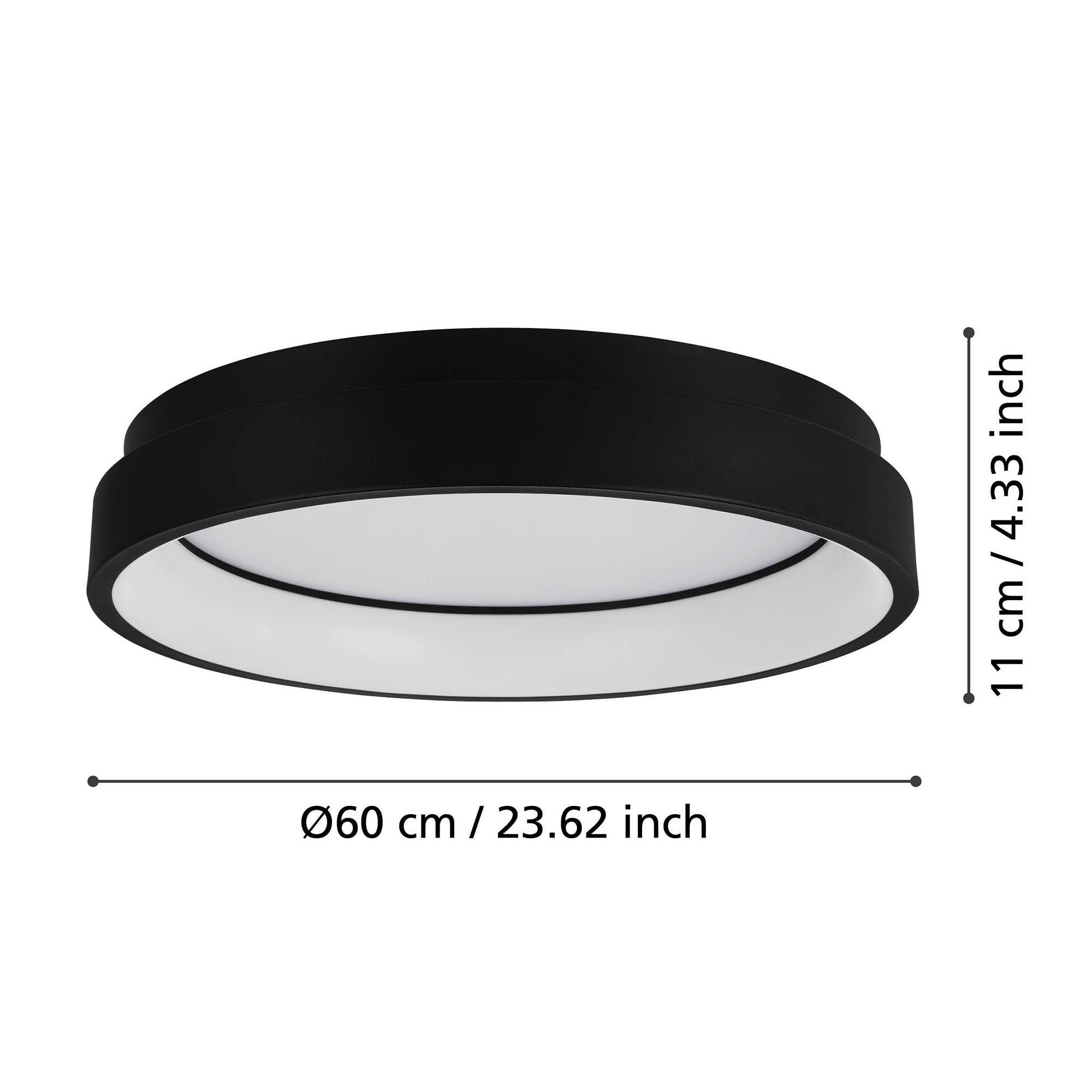 Plafonnier LED dimmable connecté MARGHERA-Z noir Ø60cm