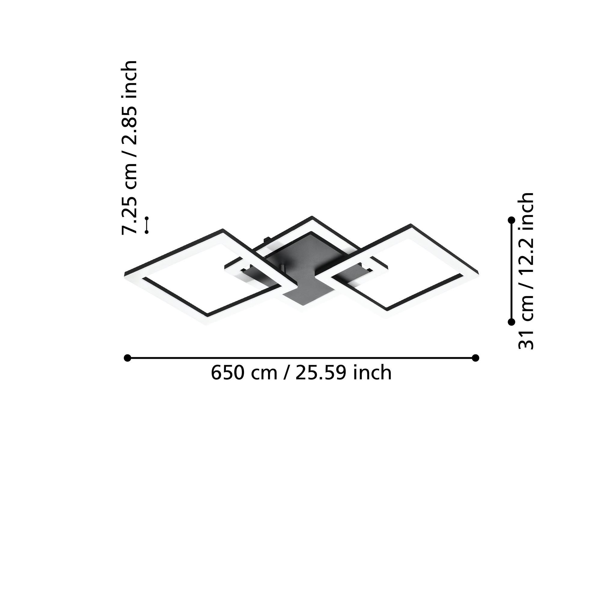 Plafonnier LED  dimmable PARANDAY Z Noir/Blanc L65cm