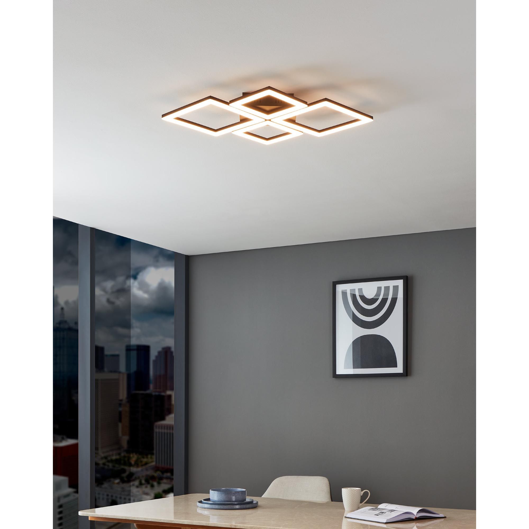 Plafonnier LED dimmable PARANDAY Z Noir/Blanc 47x47cm