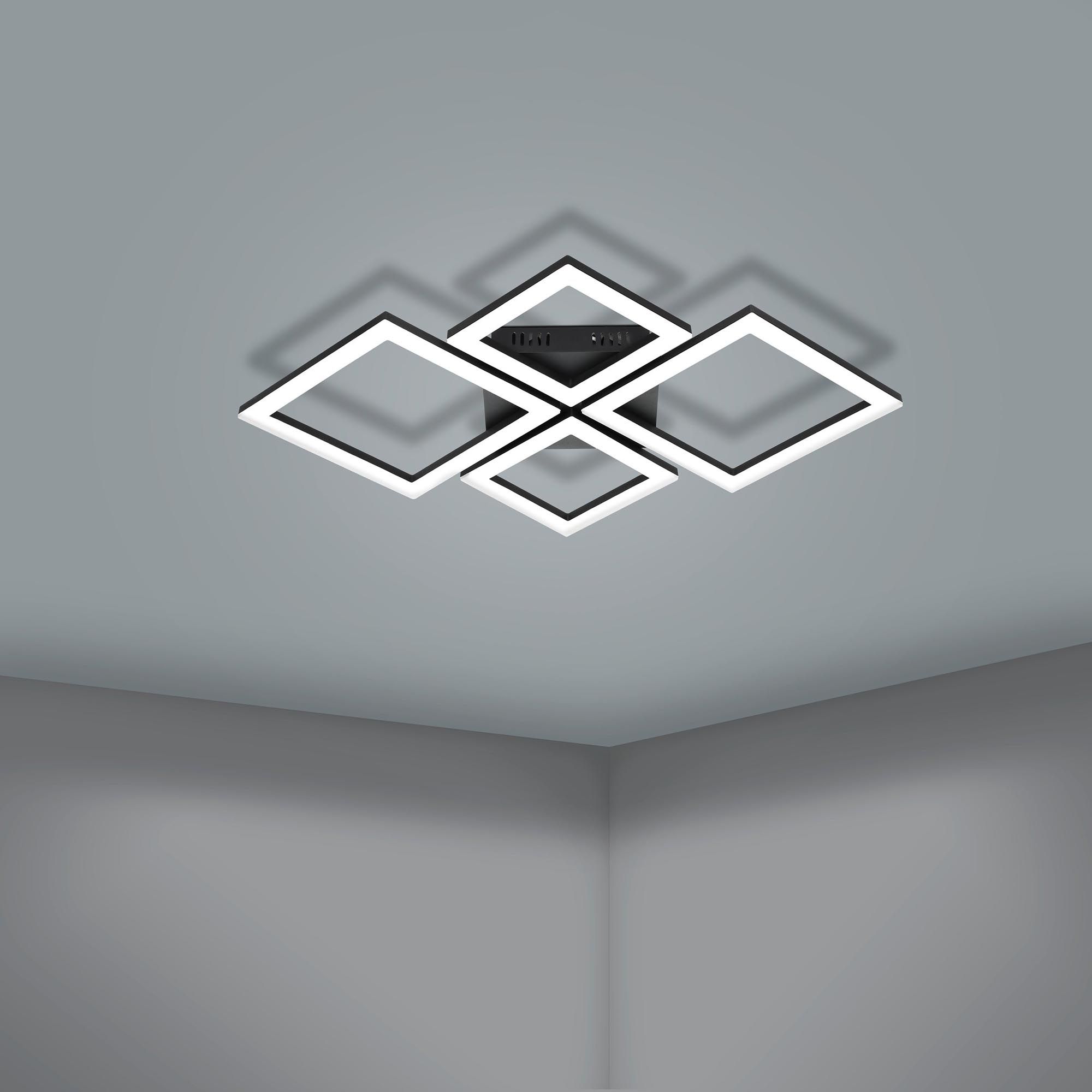 Plafonnier LED dimmable PARANDAY Z Noir/Blanc 47x47cm