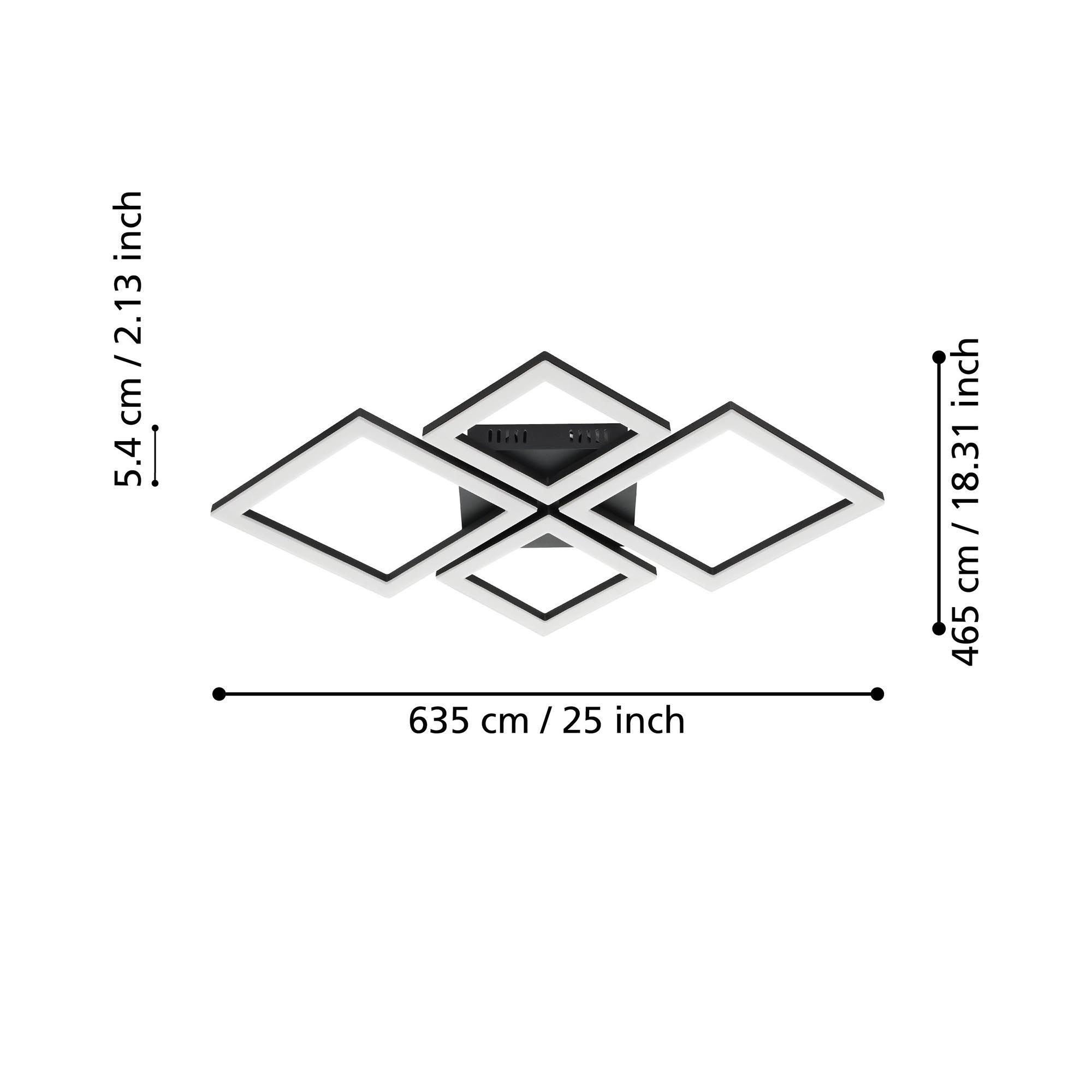 Plafonnier LED dimmable PARANDAY Z Noir/Blanc 47x47cm