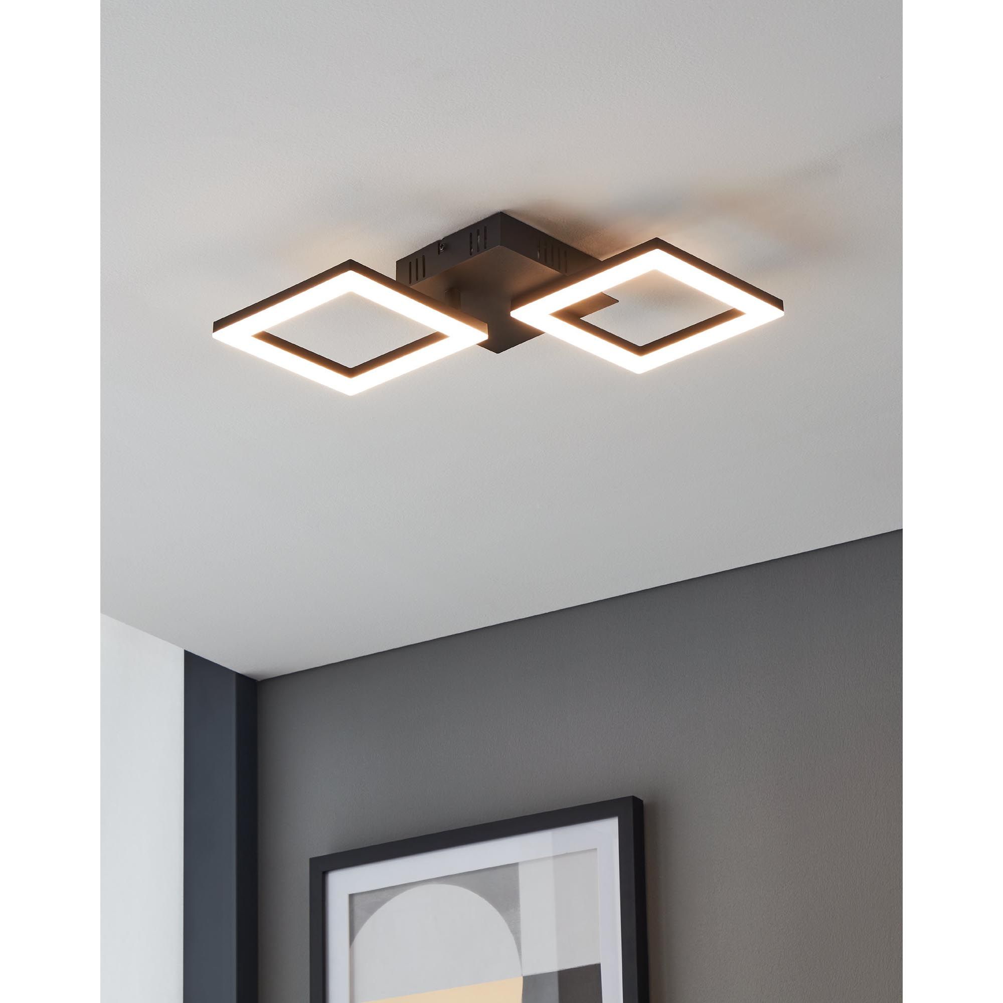 Plafonnier LED dimmable PARANDAY Z  Noir/Blanc 47x47cm