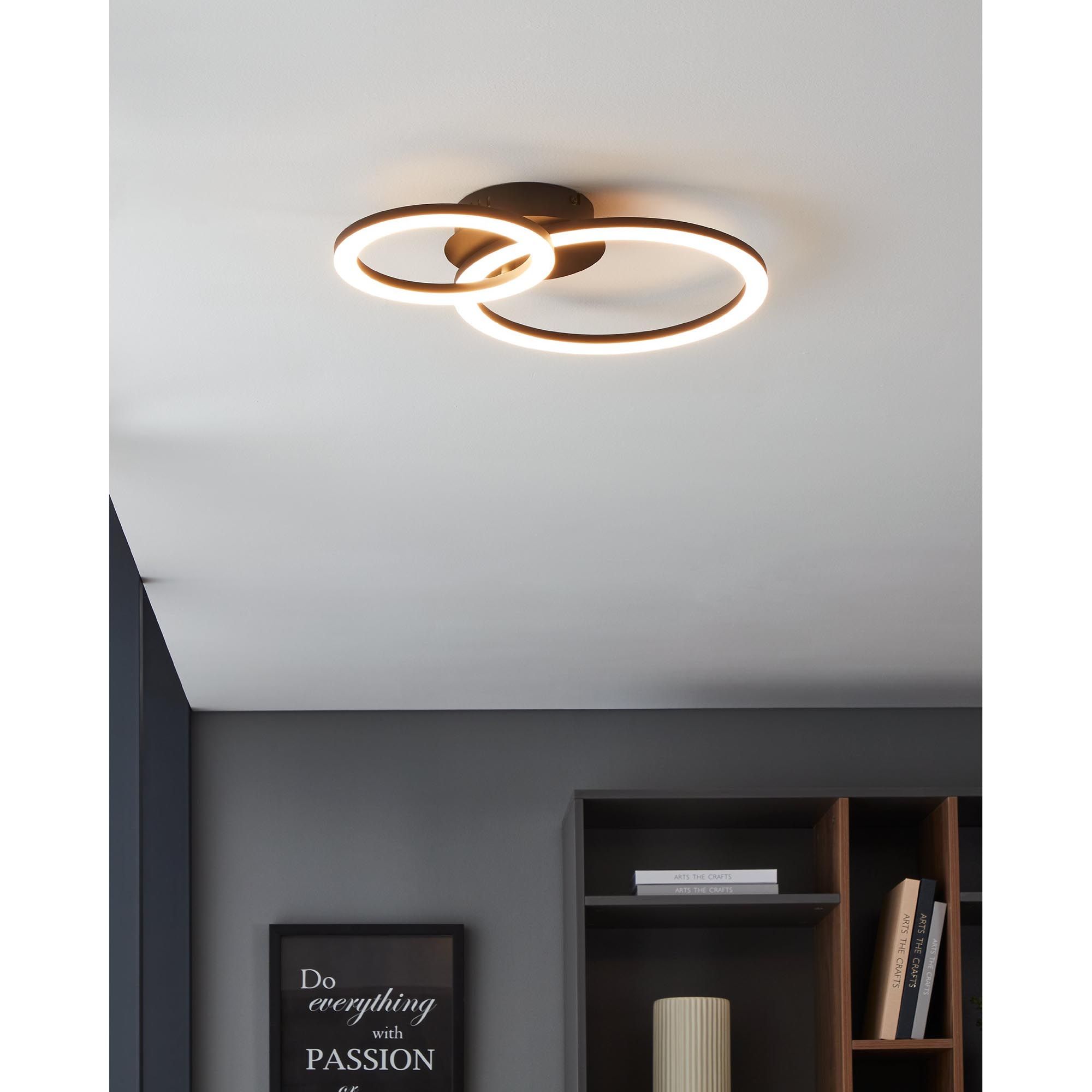 Plafonnier LED dimmable PARRAPOS Z Noir/Blanc L44,5cm