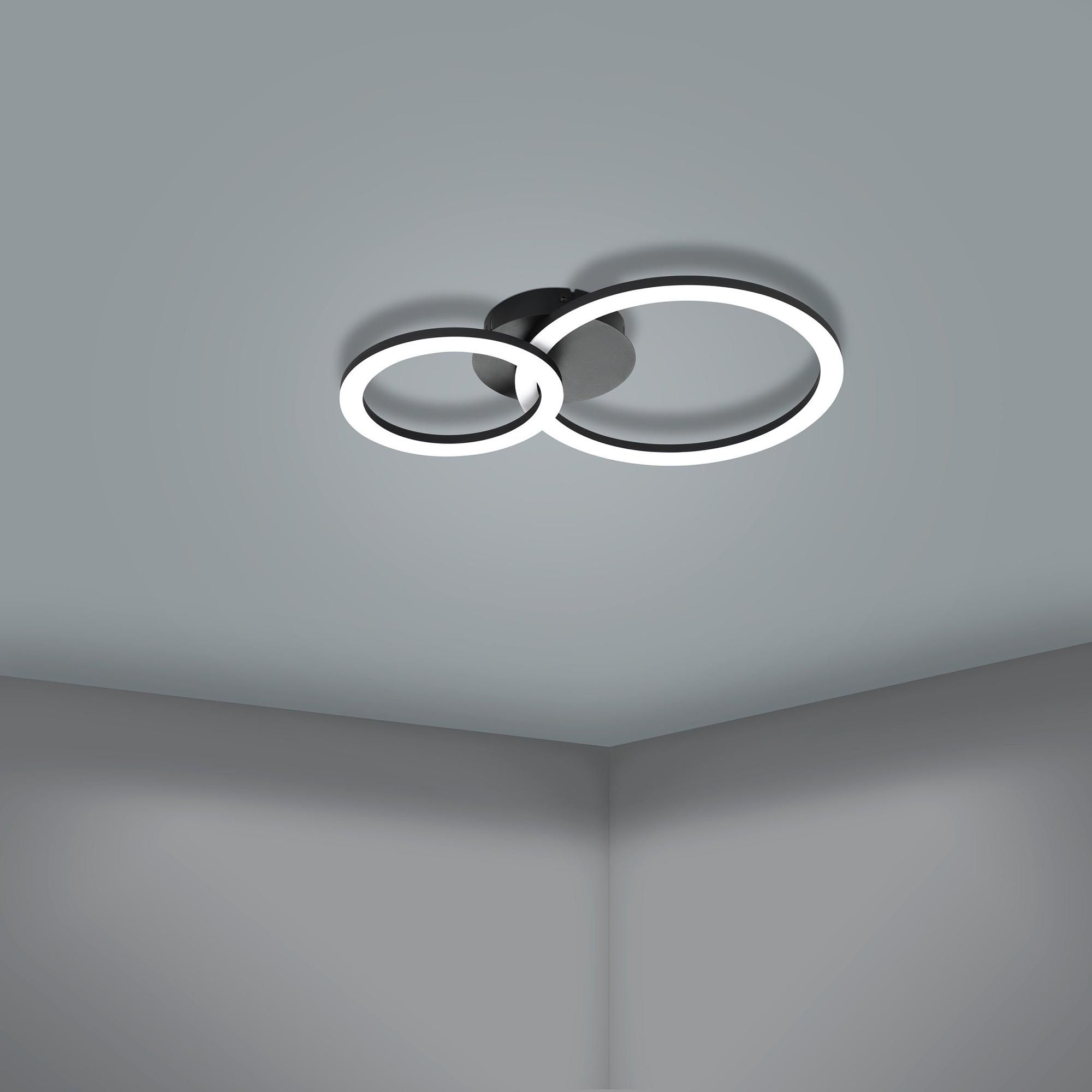 Plafonnier LED dimmable PARRAPOS Z Noir/Blanc L44,5cm