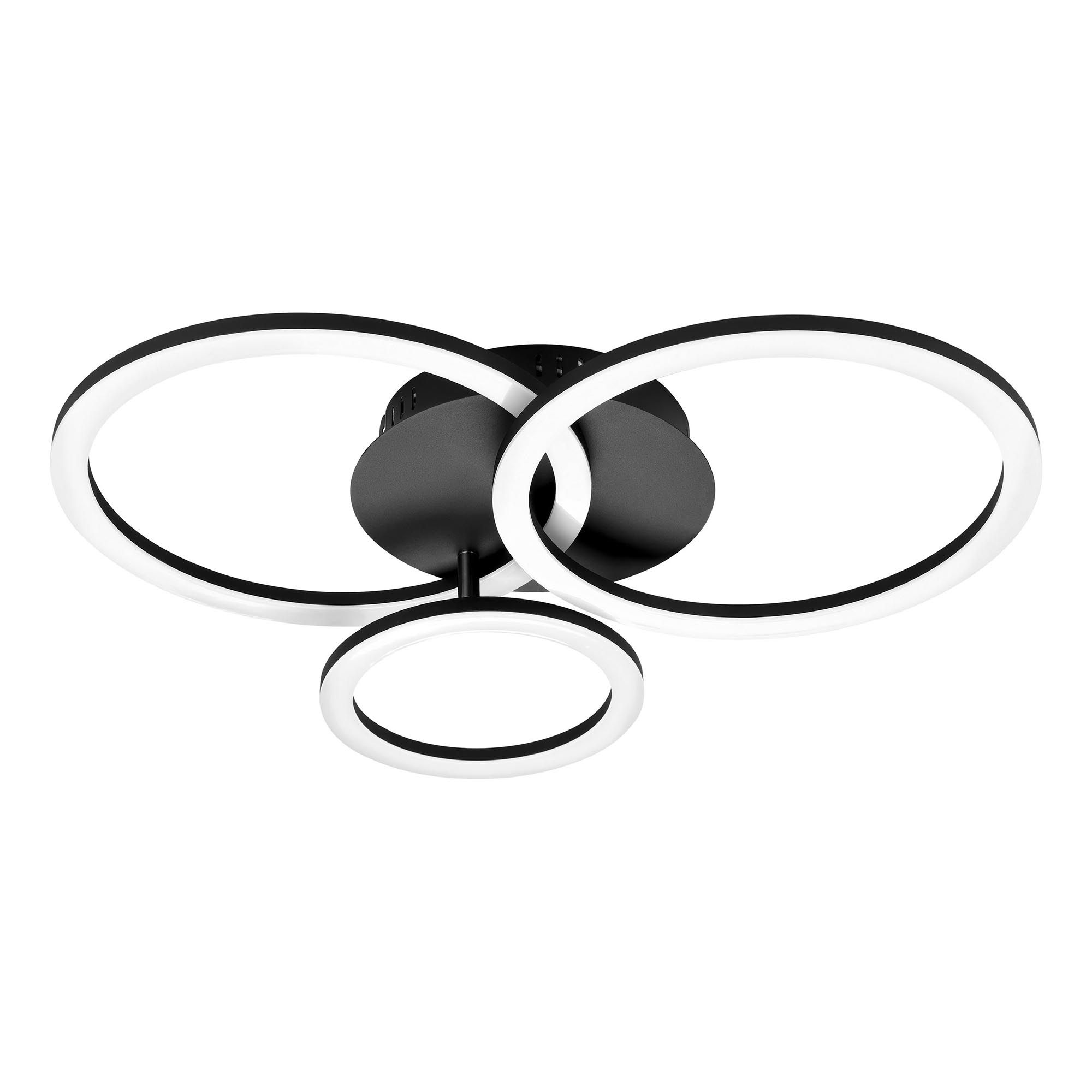 Plafonnier LED dimmable PARRAPOS-Z Noir/Blanc L54,5cm