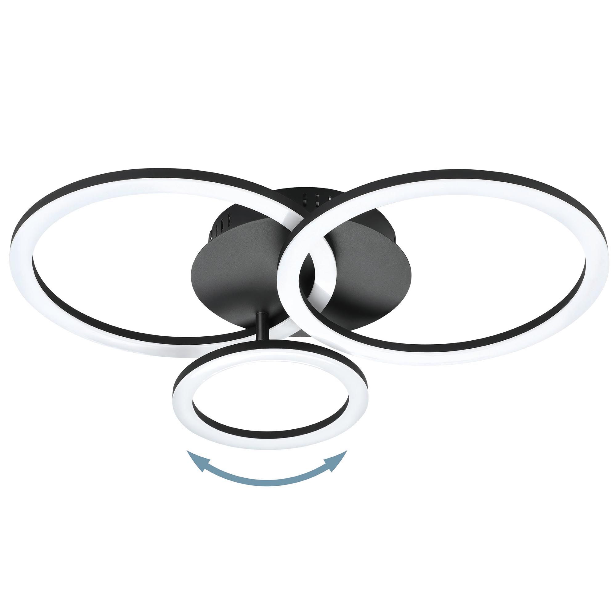 Plafonnier LED dimmable PARRAPOS-Z Noir/Blanc L54,5cm
