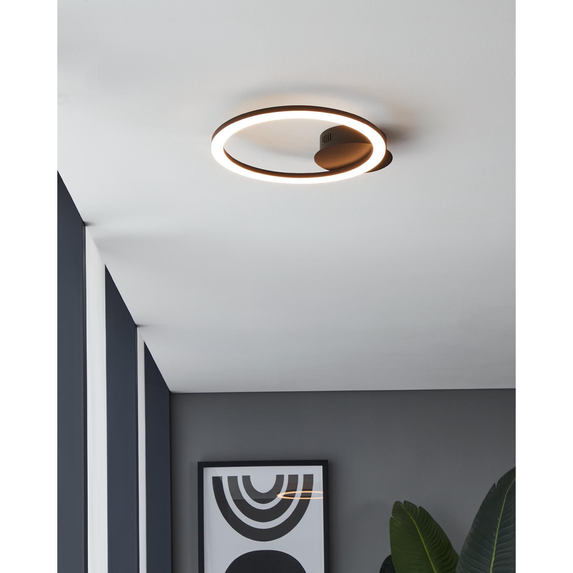 Plafonnier LED dimmable connecté PARRAPOS-Z noir/blanc Ø34cm