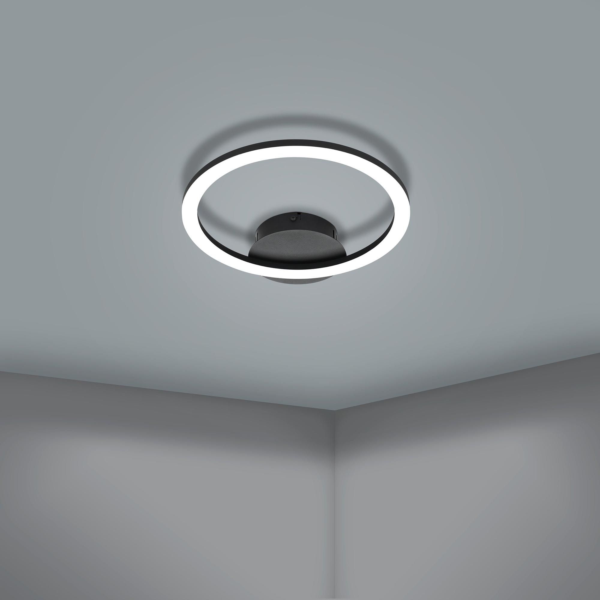 Plafonnier LED dimmable connecté PARRAPOS-Z noir/blanc Ø34cm