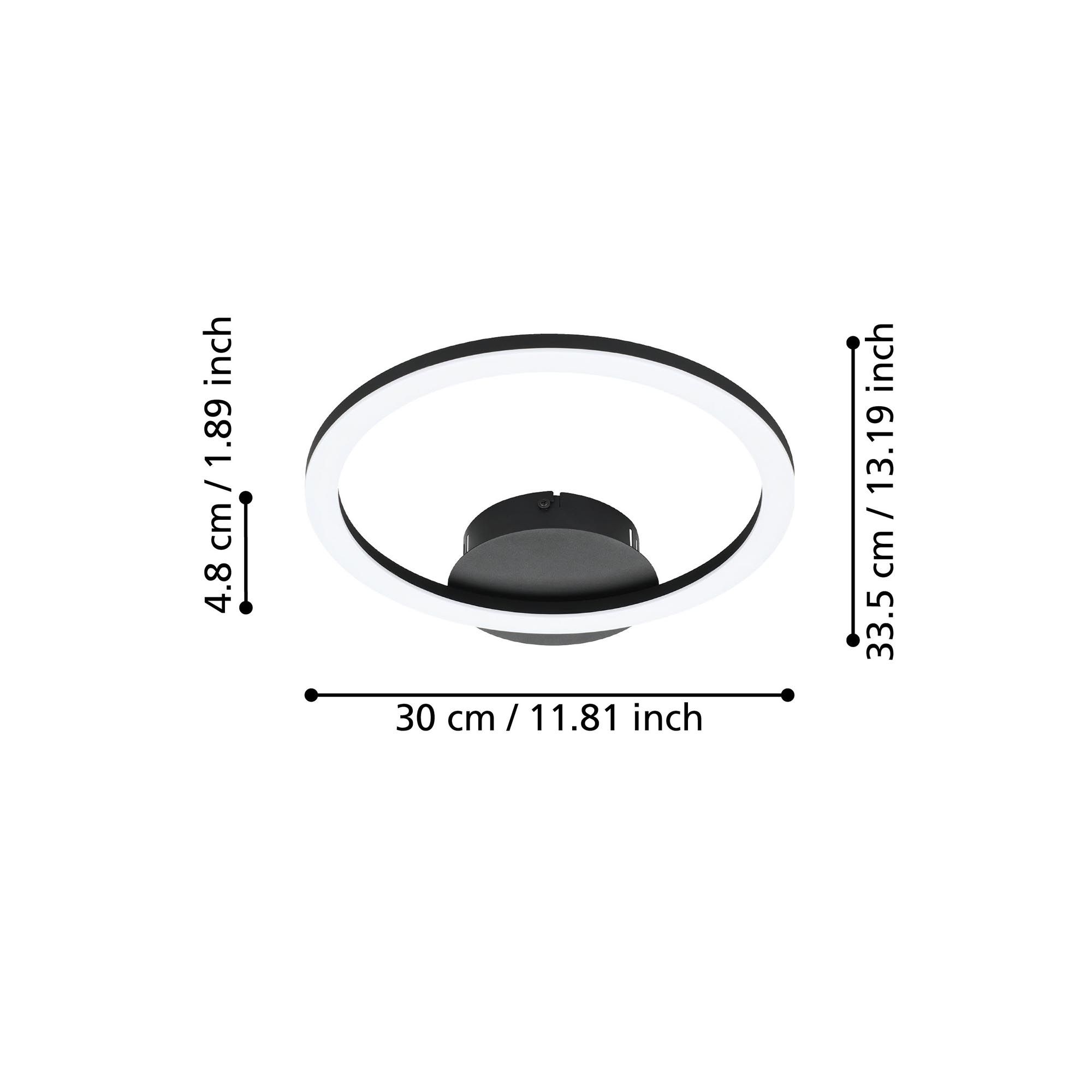 Plafonnier LED dimmable connecté PARRAPOS-Z noir/blanc Ø34cm