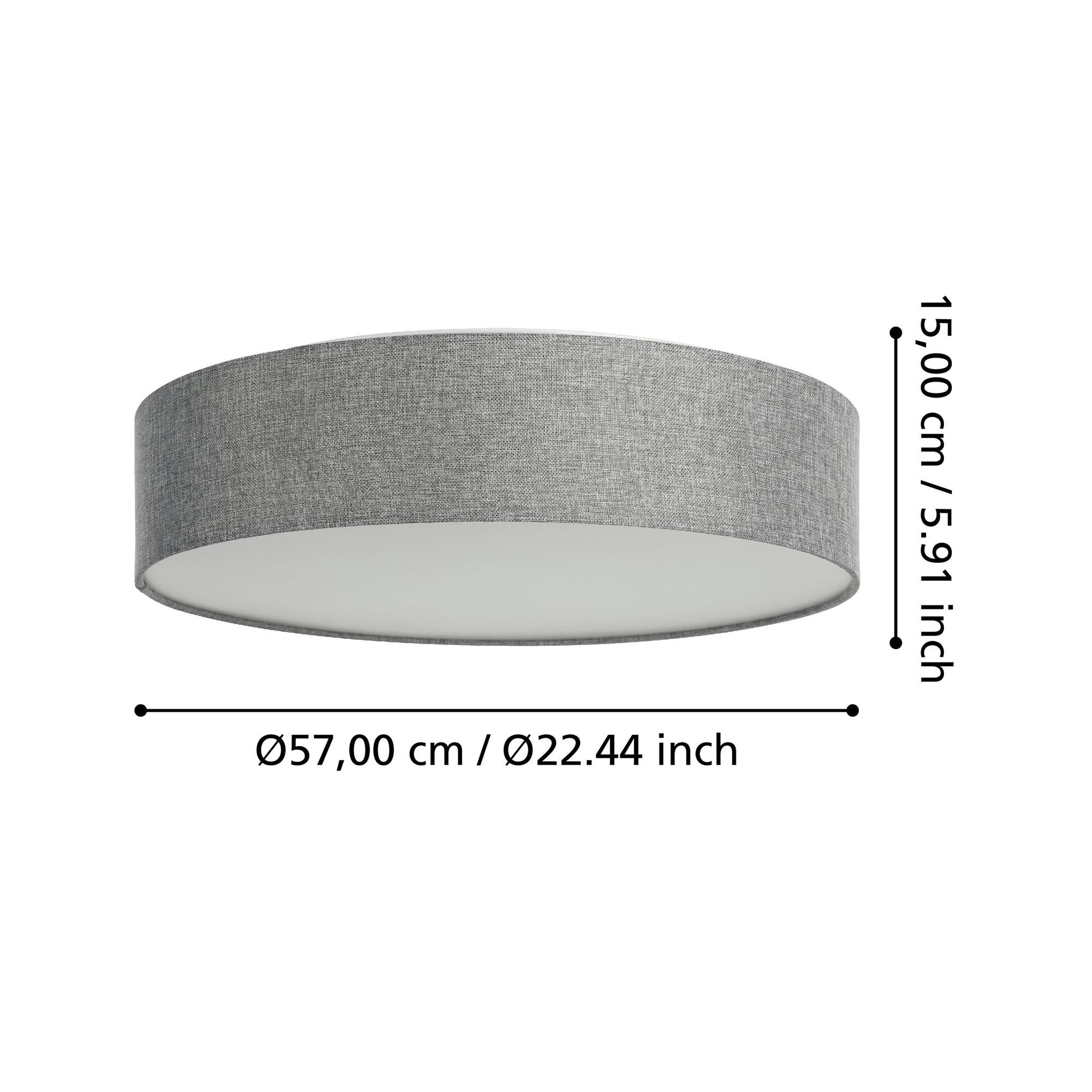 Plafonnier LED dimmable connecté ROMAO-Z gris Ø57cm