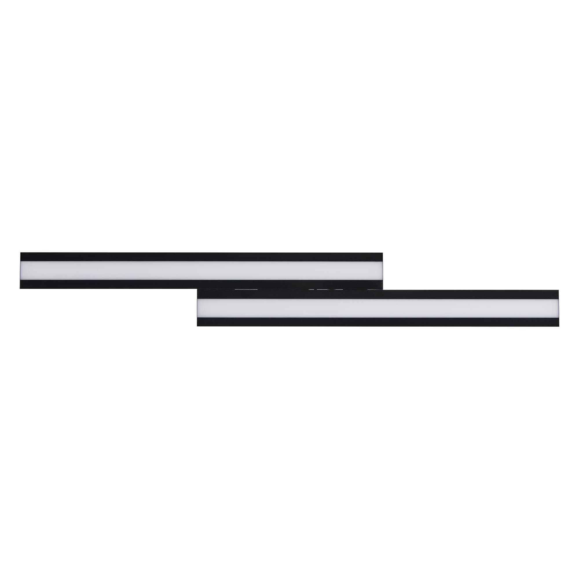 Plafonnier LED dimmable connecté SALITERAS-Z noir  L116cm