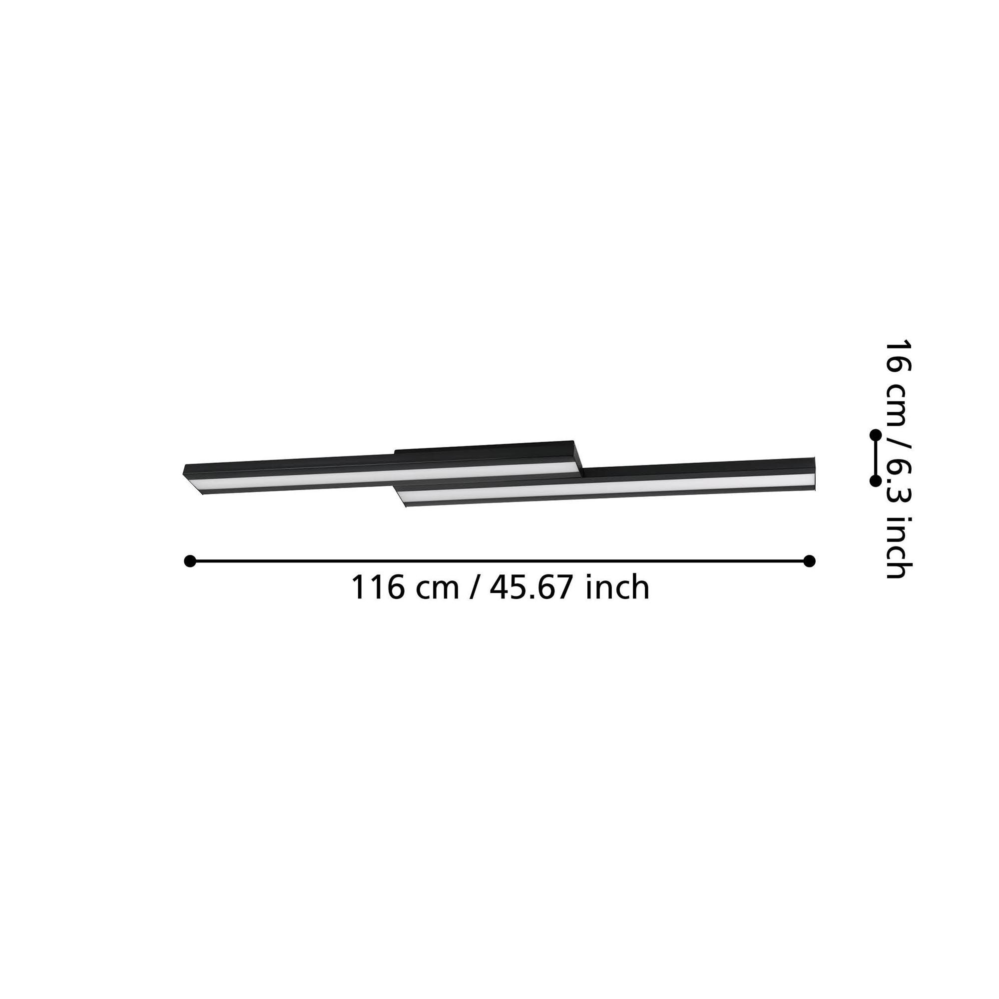 Plafonnier LED dimmable connecté SALITERAS-Z noir  L116cm