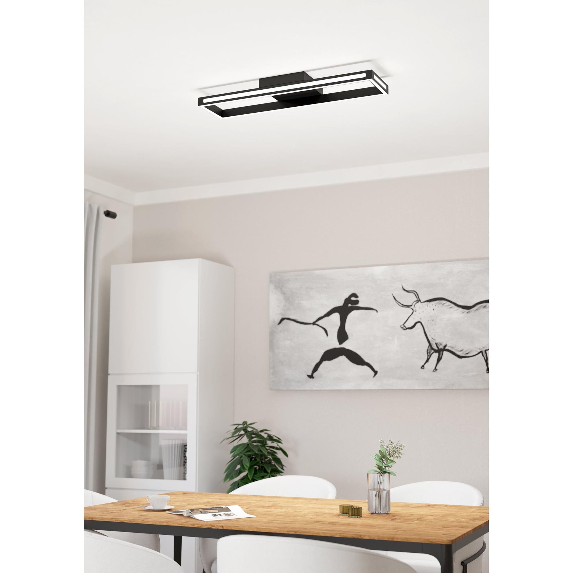 Plafonnier LED dimmable connecté  SALVILANAS-Z noir L116cm