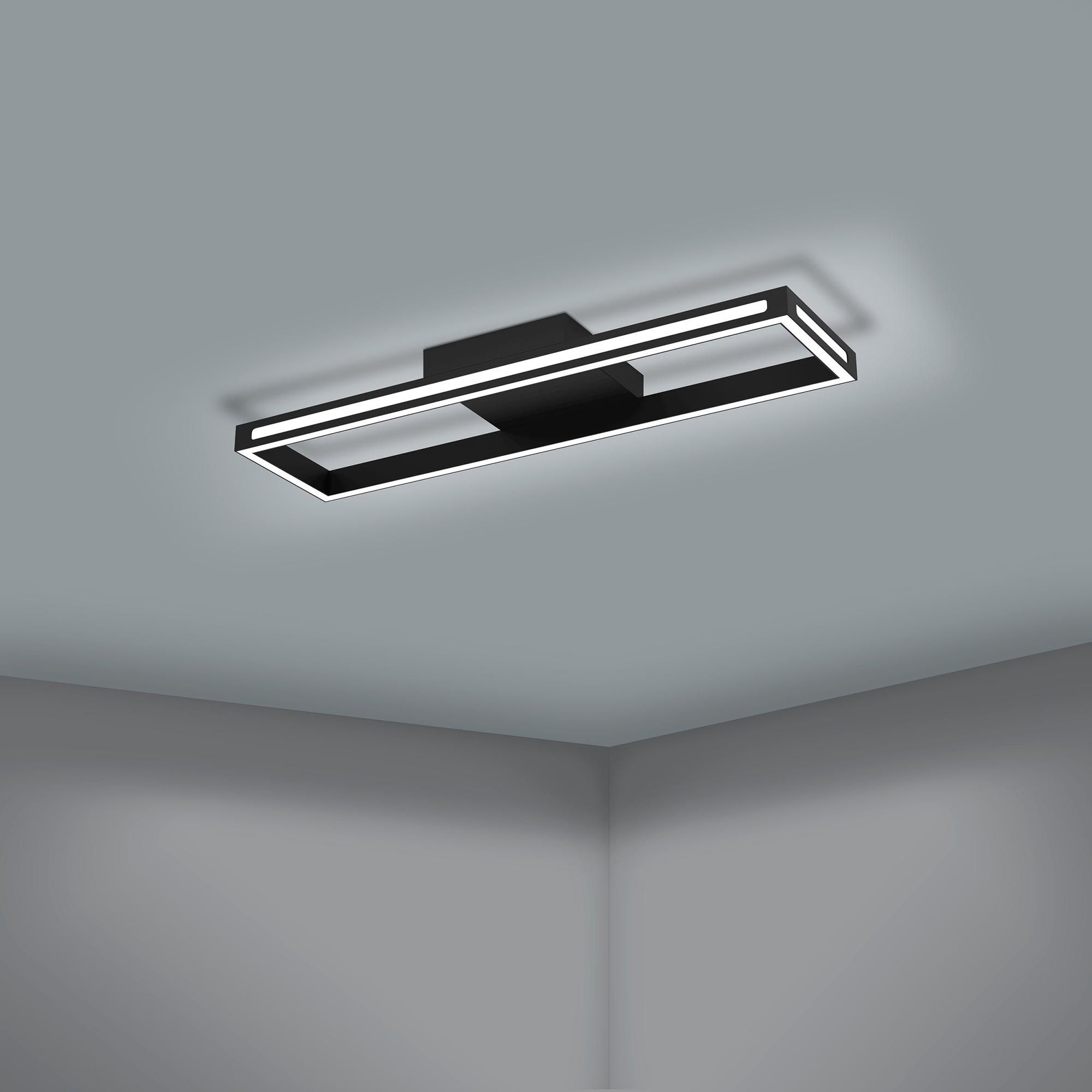 Plafonnier LED dimmable connecté  SALVILANAS-Z noir L116cm