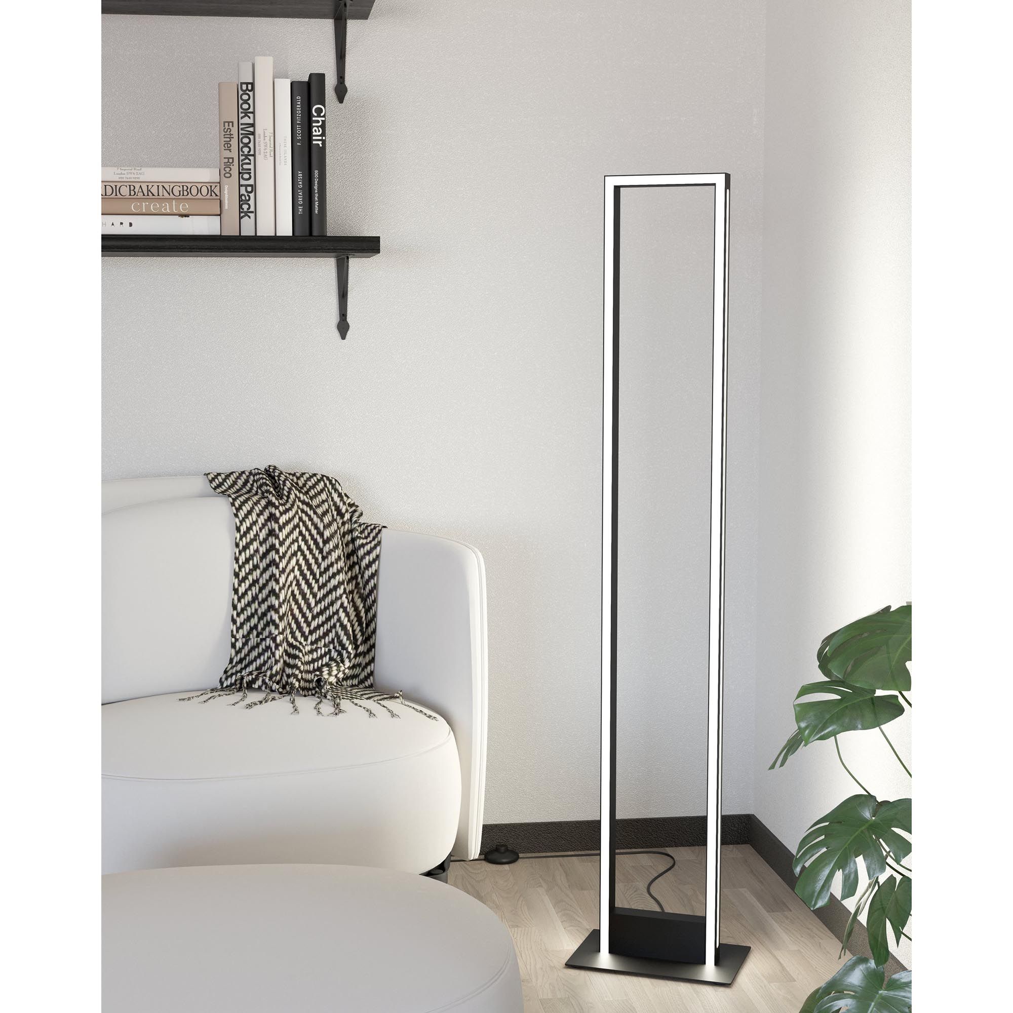 Lampadaire LED dimmable connecté SALVILANAS-Z noir H130,5cm