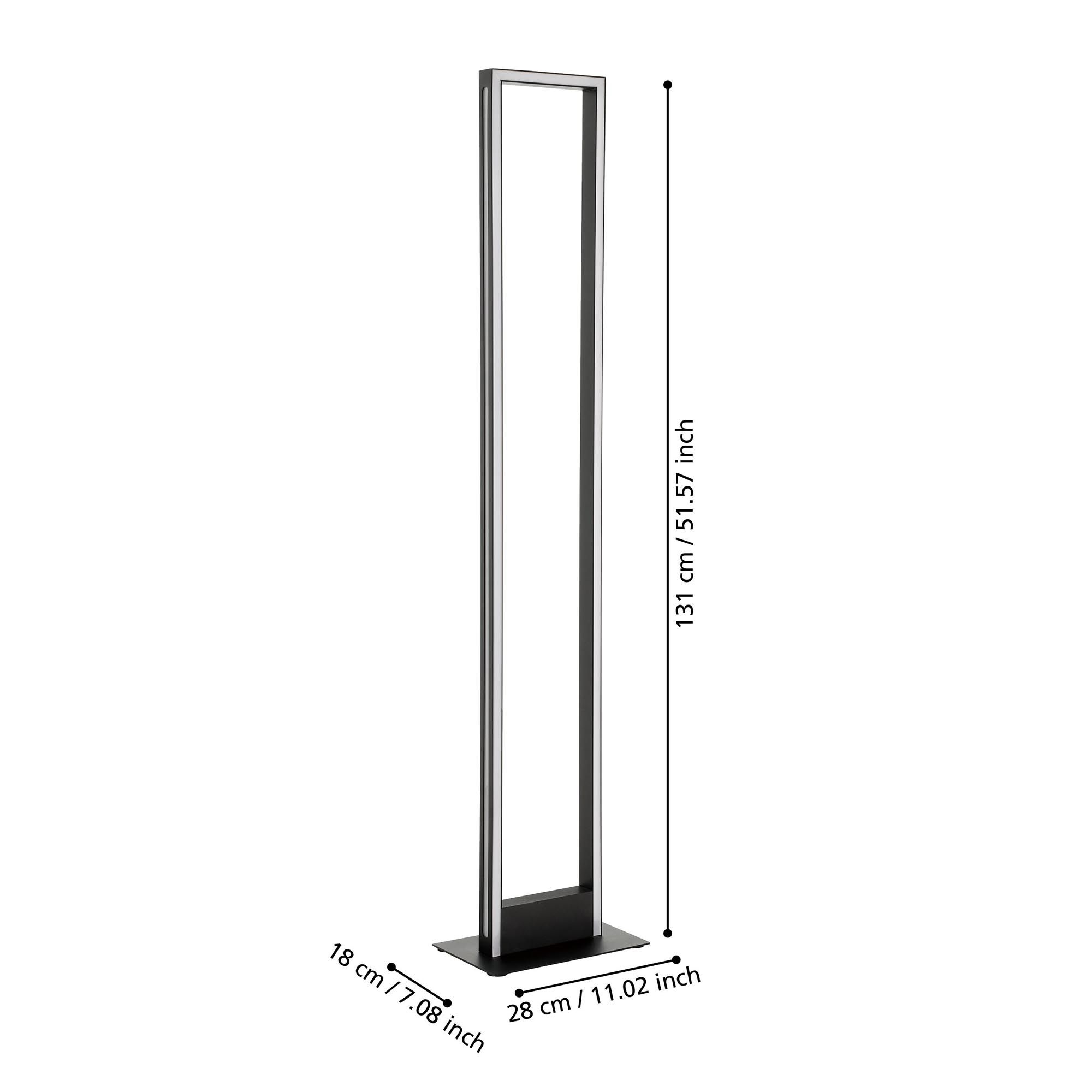 Lampadaire LED dimmable connecté SALVILANAS-Z noir H130,5cm