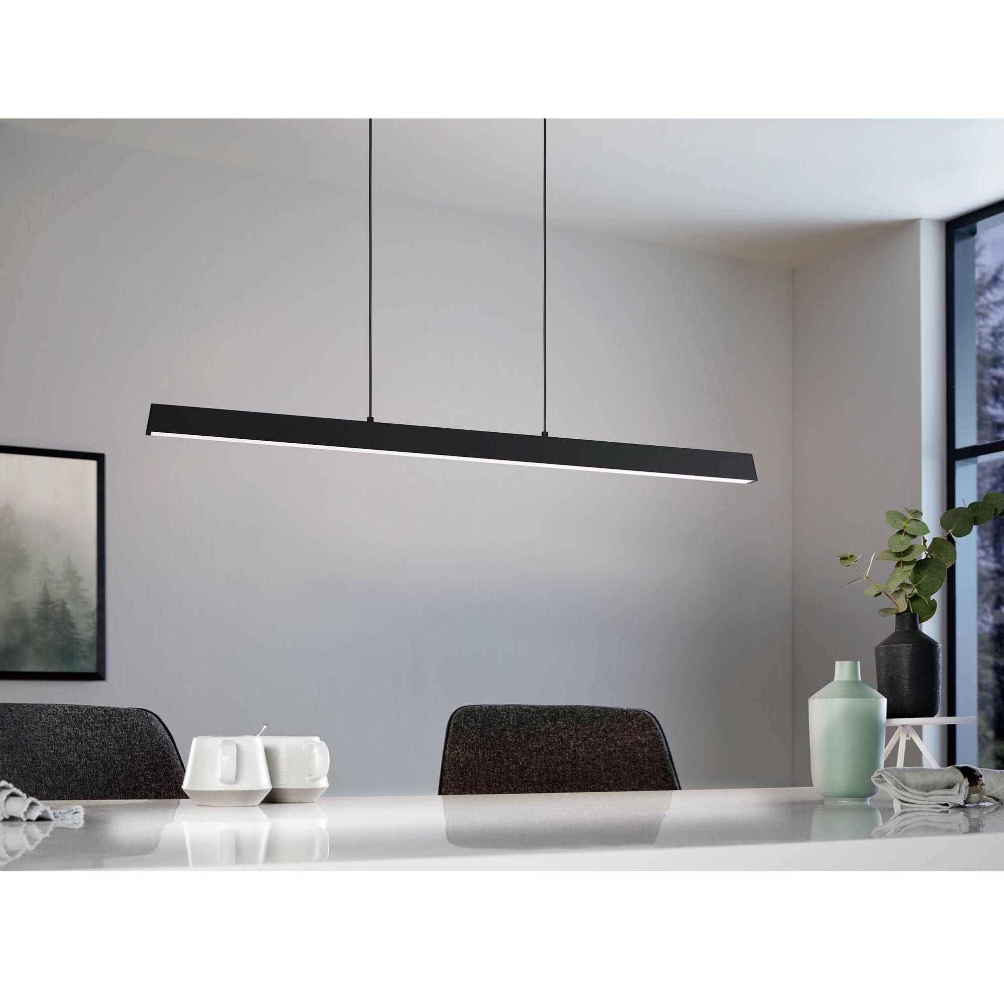 Suspension LED dimmable connecté SIMOLARIS-Z noir/blanc L122cm