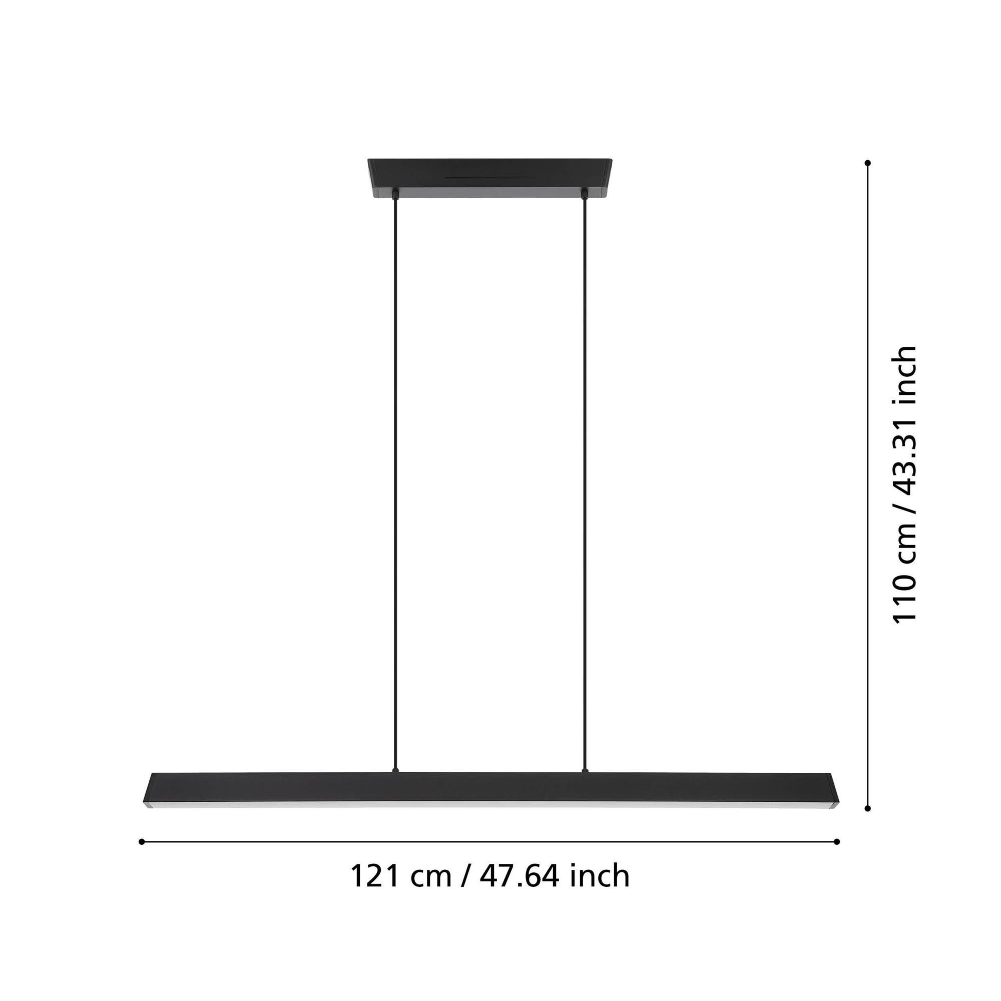 Suspension LED dimmable connecté SIMOLARIS-Z noir/blanc L122cm
