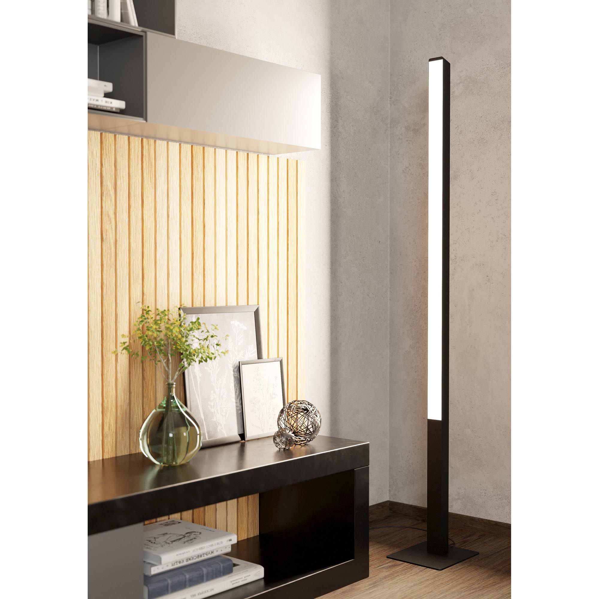 Lampadaire LED dimmable connecté SIMOLARIS-Z noir/blanc H161,5cm