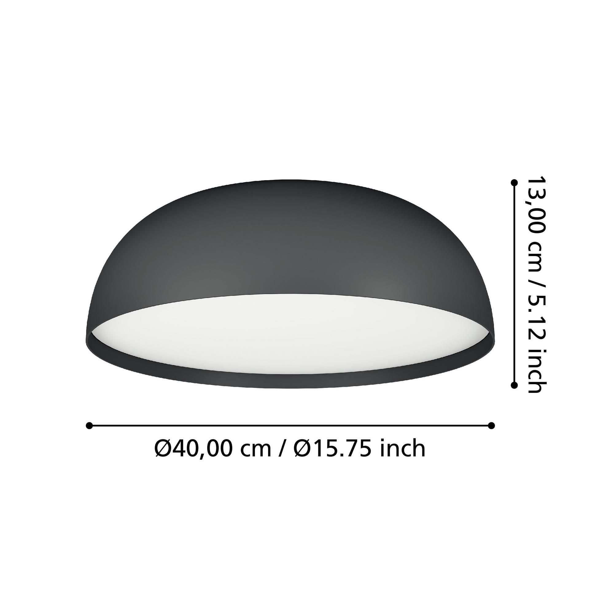 Plafonnier LED dimmable connecté TOLLOS-Z noir/blanc Ø40cm