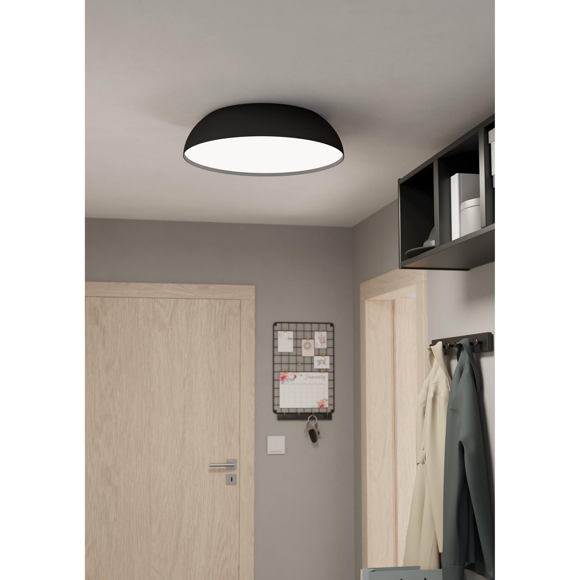 Plafonnier LED dimmable connecté TOLLOS-Z noir/blanc Ø55cm
