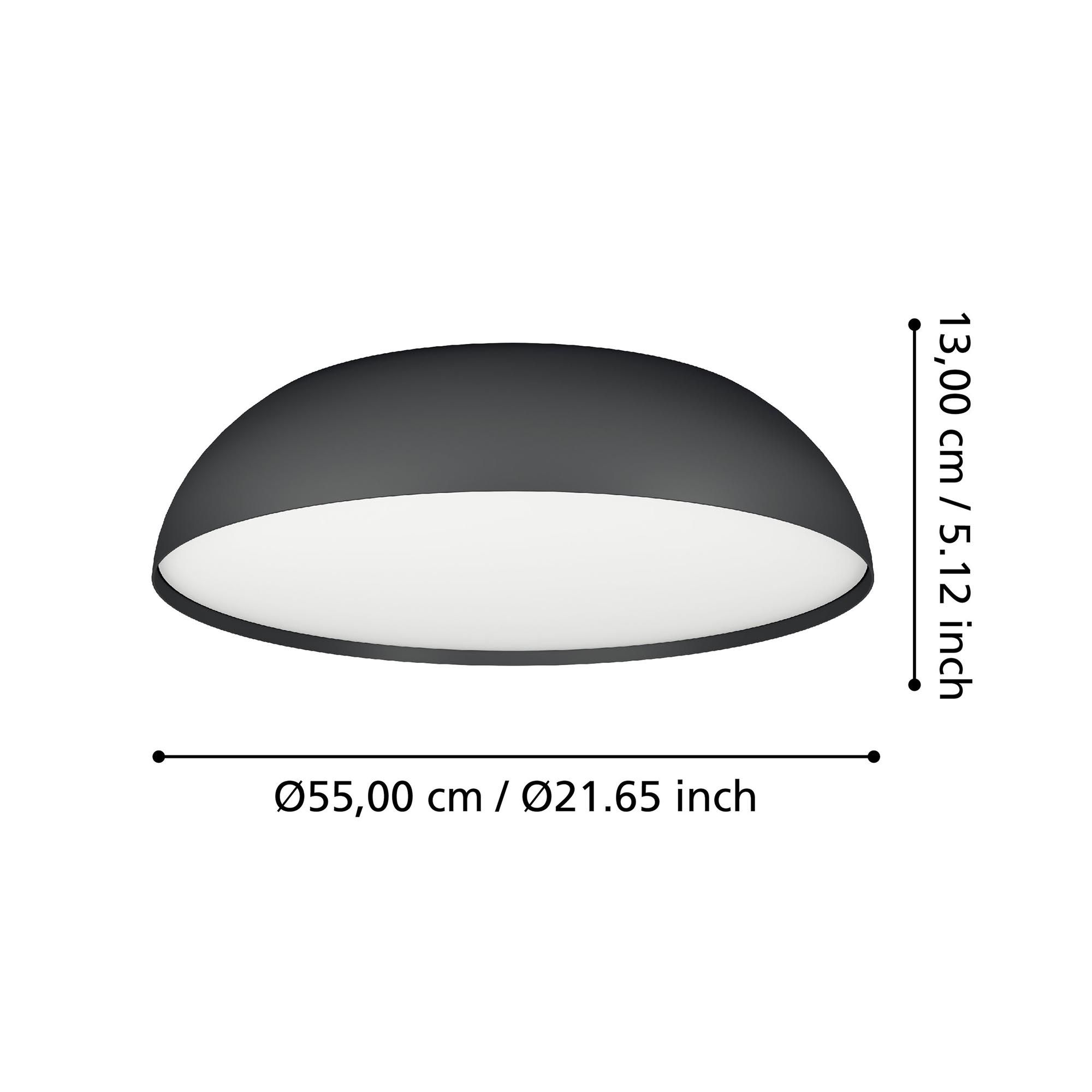 Plafonnier LED dimmable connecté TOLLOS-Z noir/blanc Ø55cm