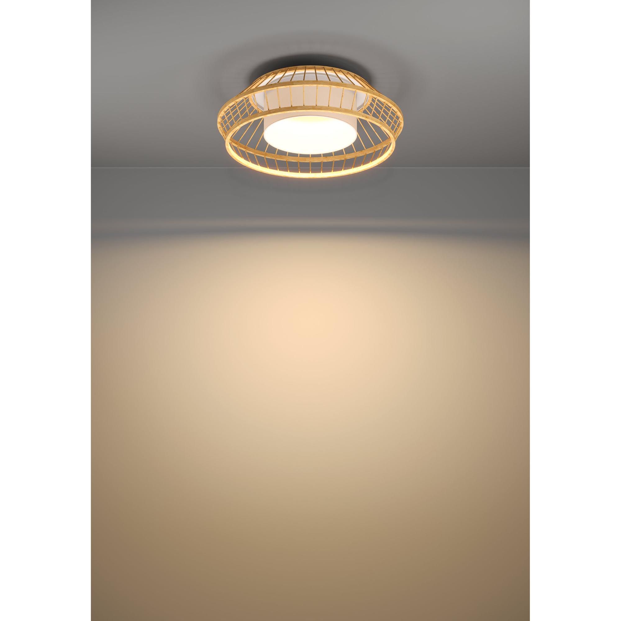 Plafonnier LED YUZU Z dimmable en bois D46cm