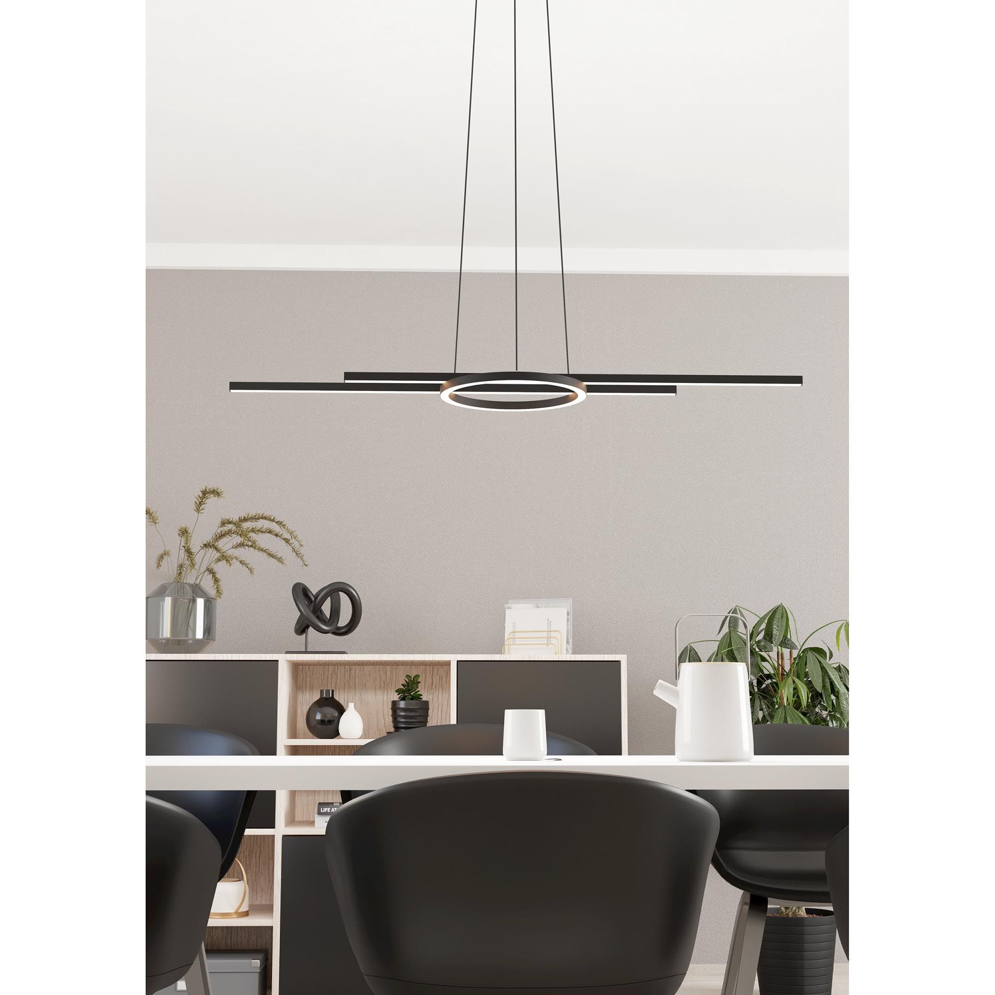 Suspension LED dimmable connecté ZILLERIO-Z noir/blanc L116cm