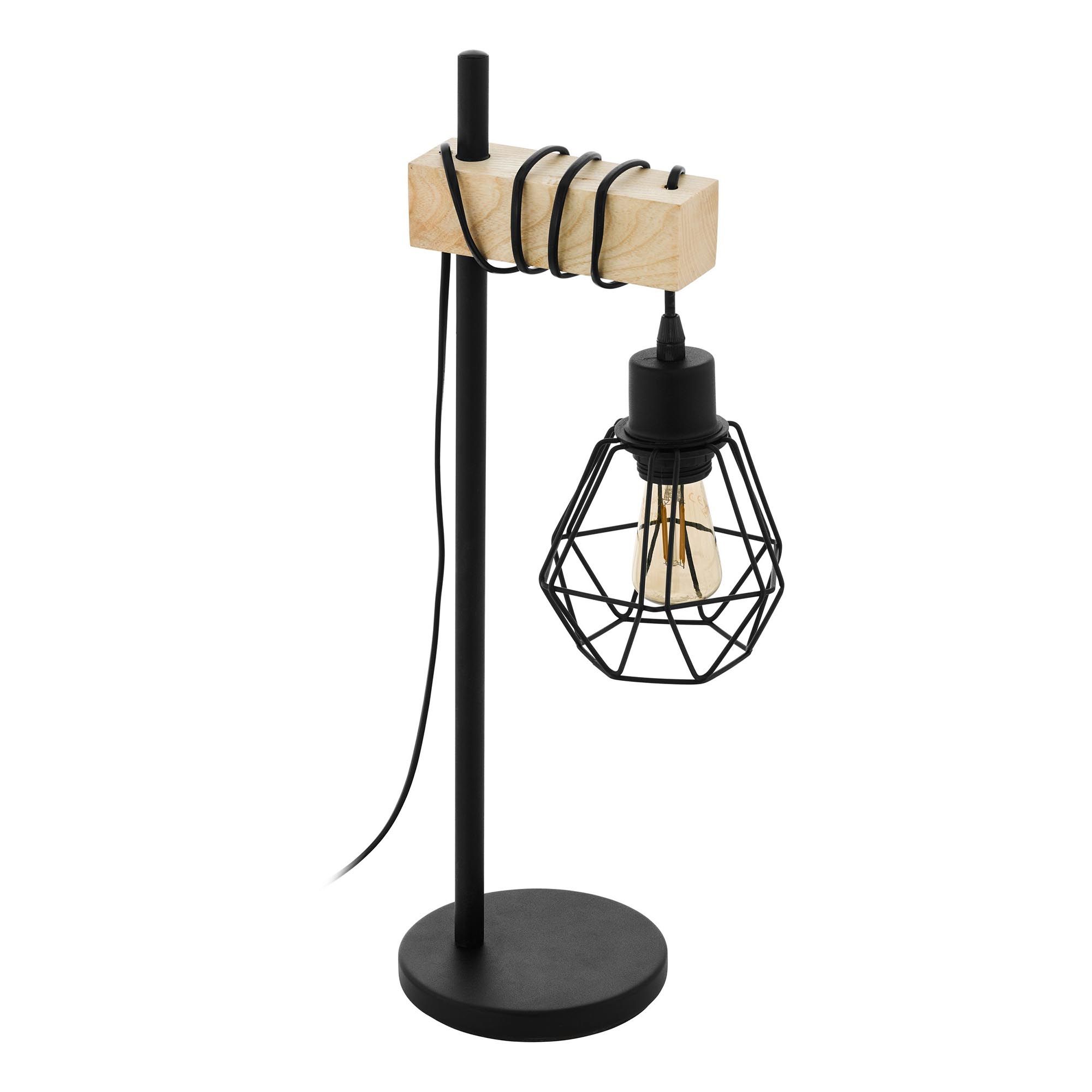 Lampe de table TOWNSHEND 5 noir/bois H50cm