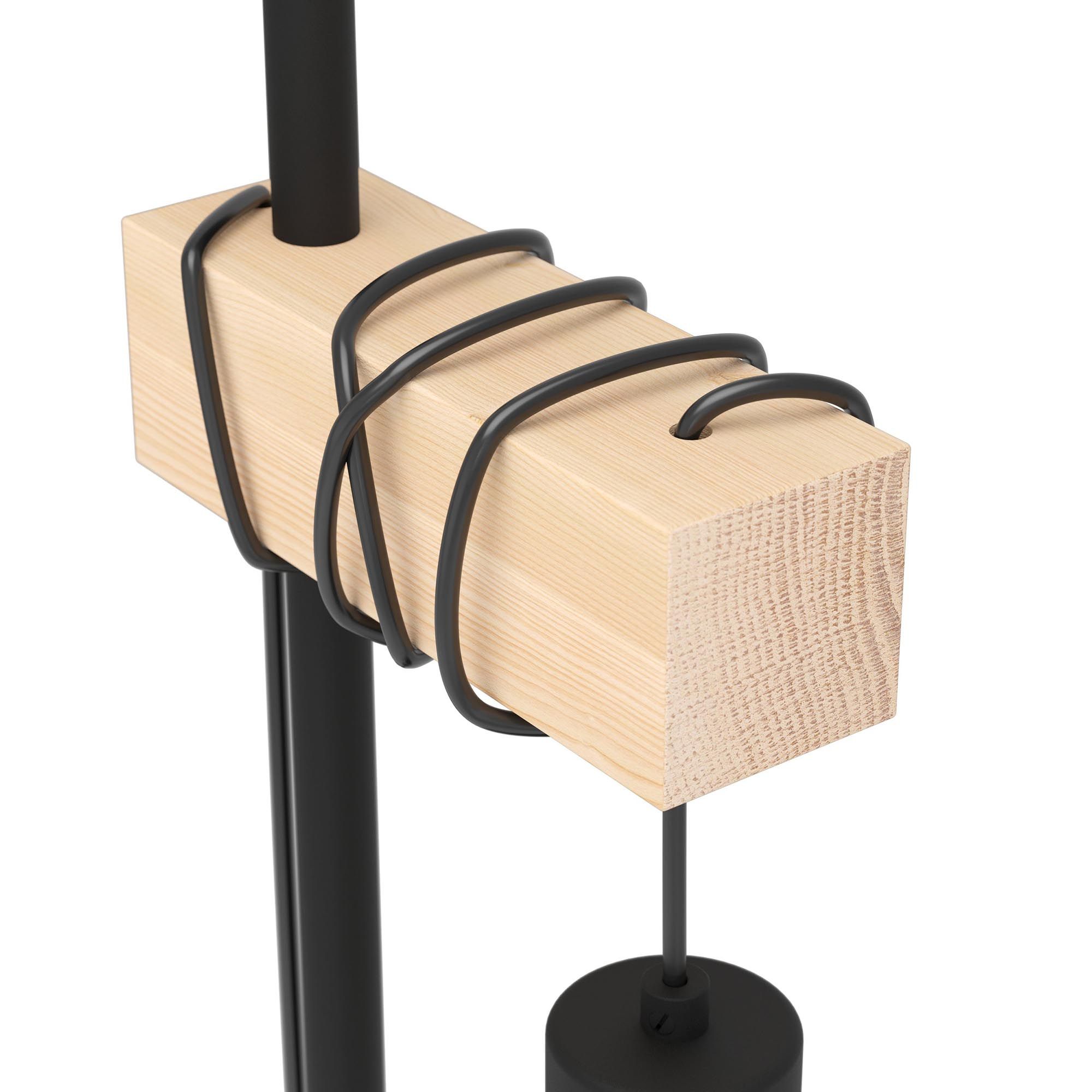 Lampe de table TOWNSHEND 5 noir/bois H50cm