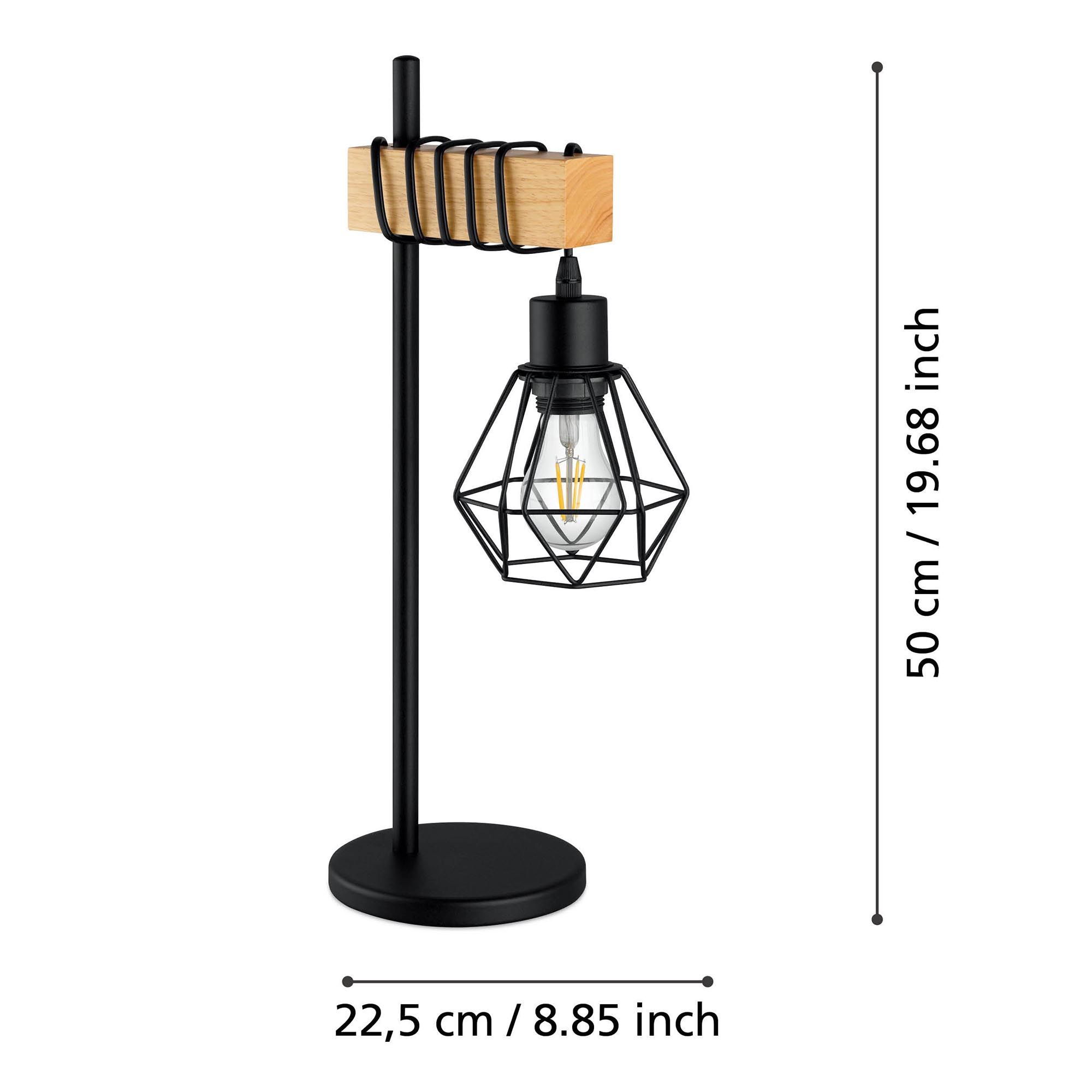 Lampe de table TOWNSHEND 5 noir/bois H50cm