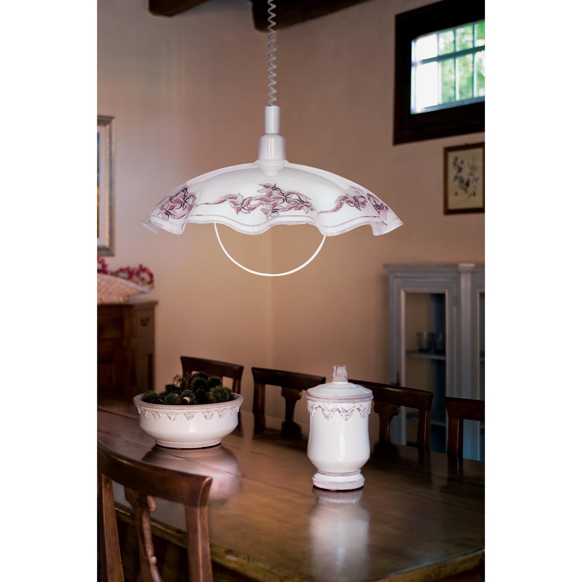 Suspension VETRO verre blanc Ø42cm