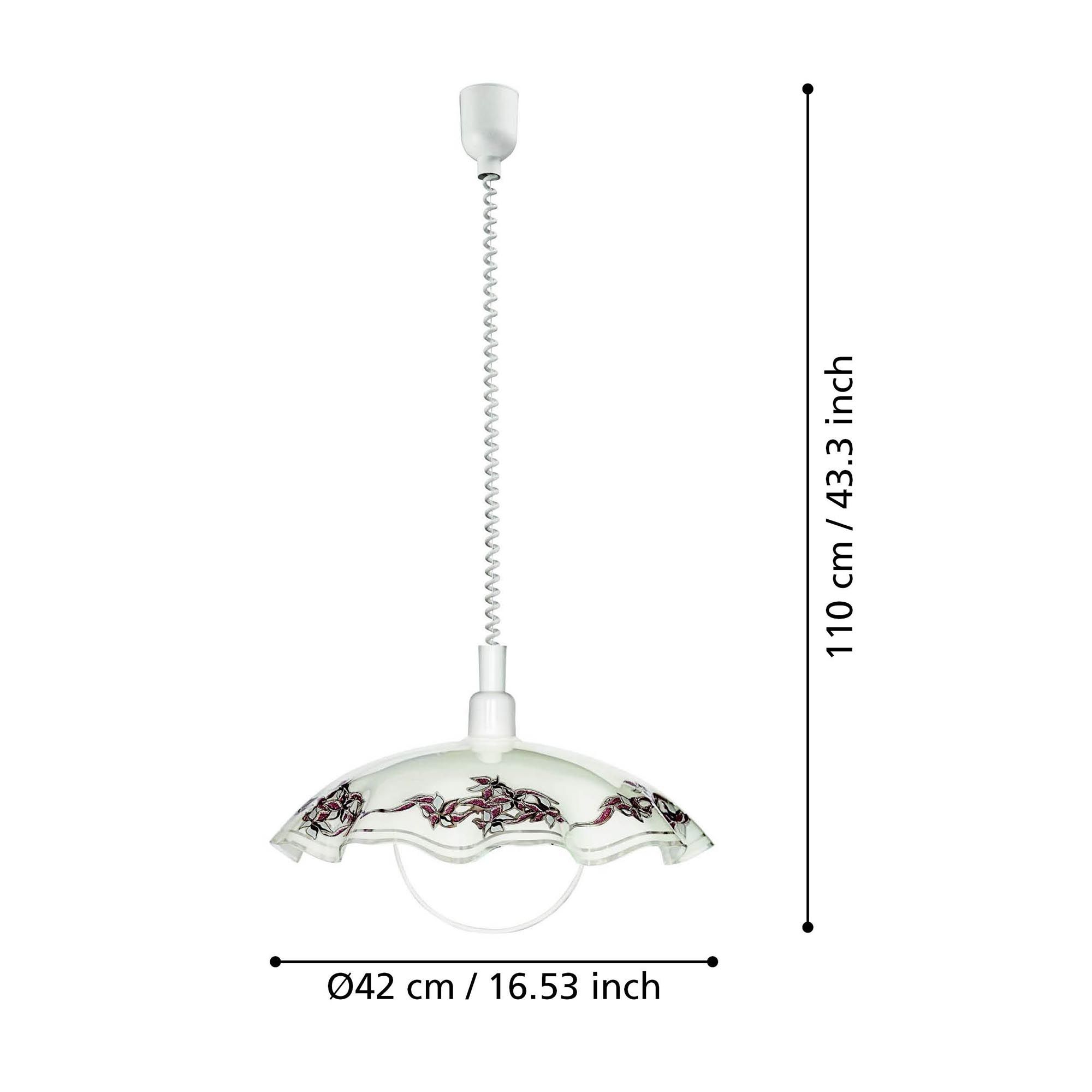 Suspension VETRO verre blanc Ø42cm