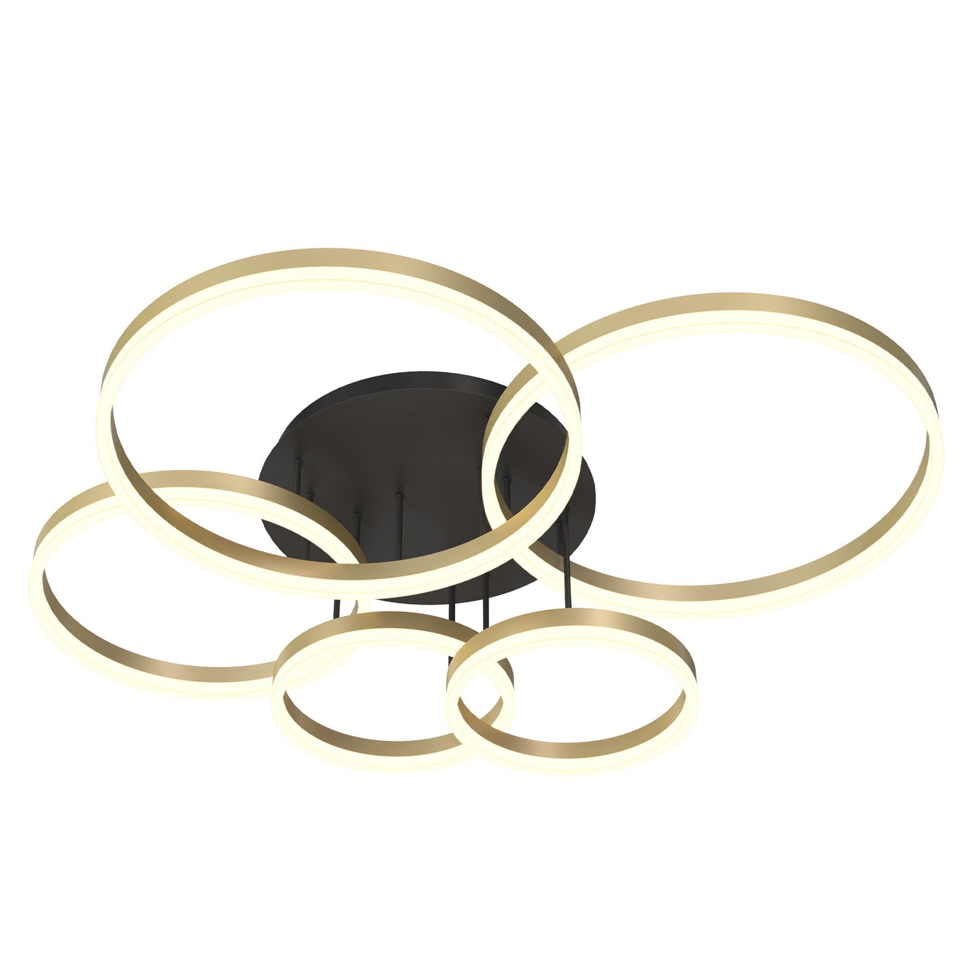 Plafonnier LED dimmable PERPIGNAN noir/doré L107cm