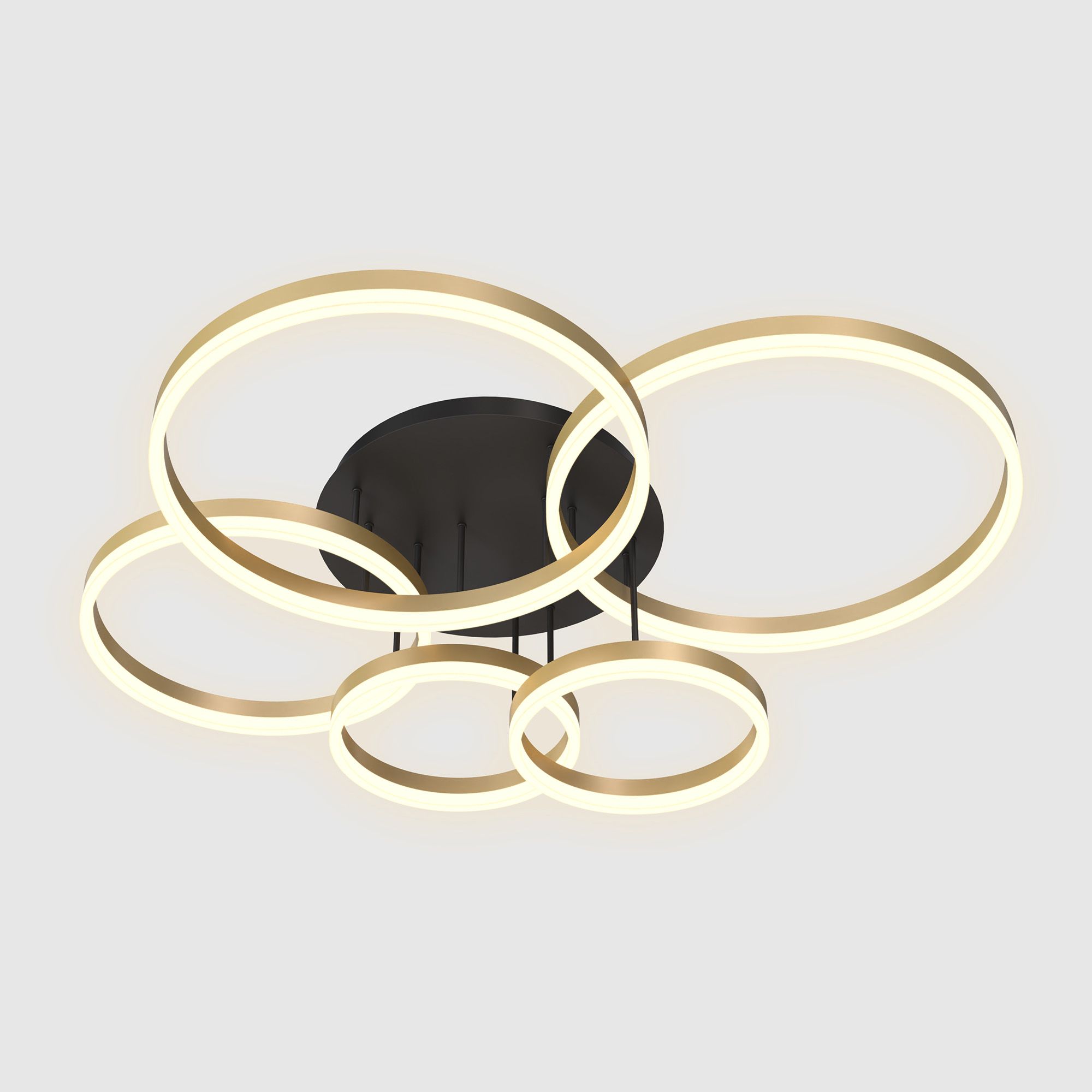 Plafonnier LED dimmable PERPIGNAN noir/doré L107cm