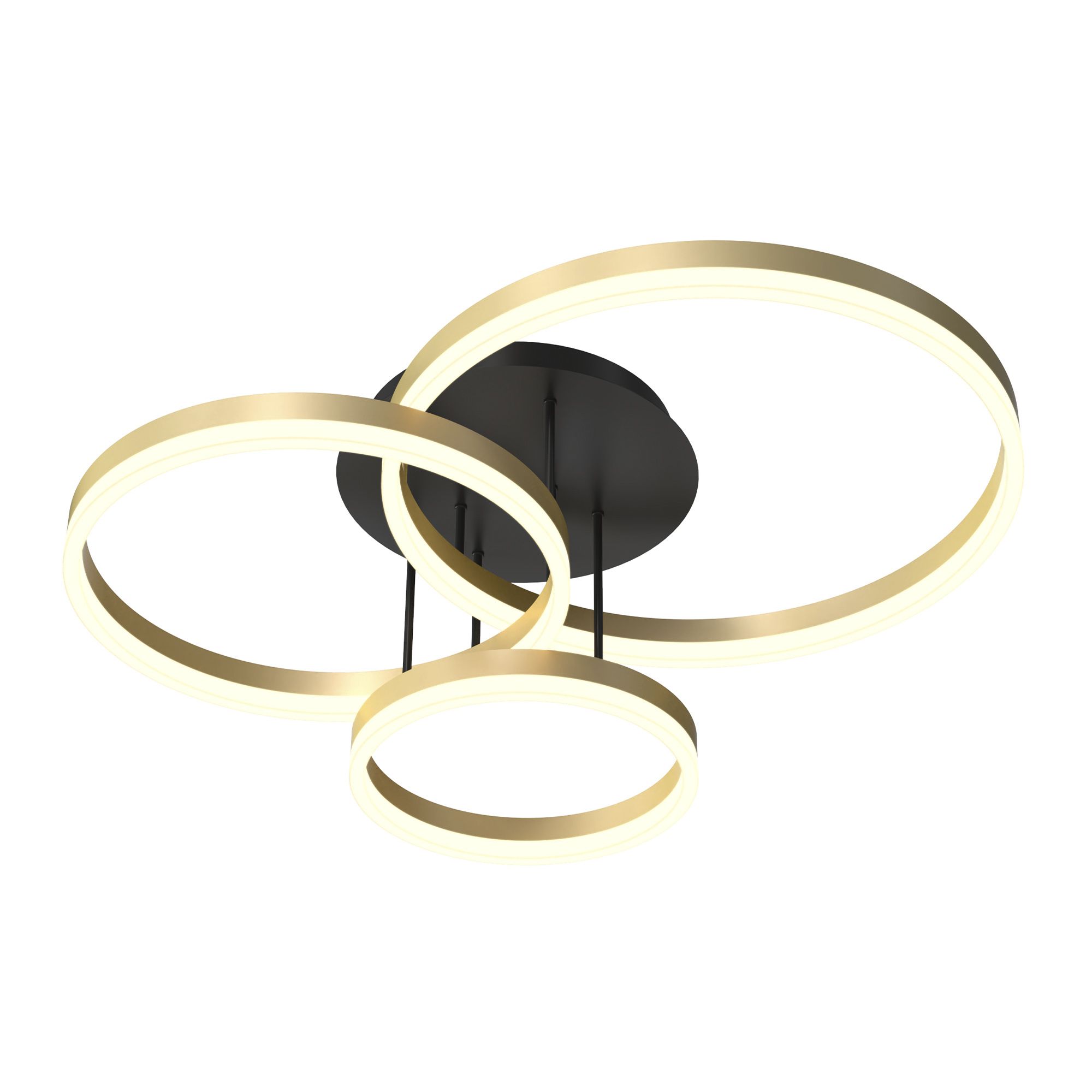 Plafonnier LED dimmable PERPIGNAN noir/doré L77cm
