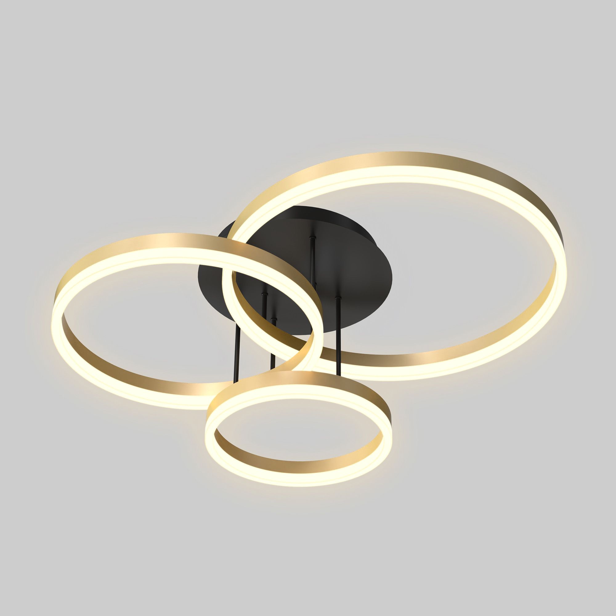 Plafonnier LED dimmable PERPIGNAN noir/doré L77cm