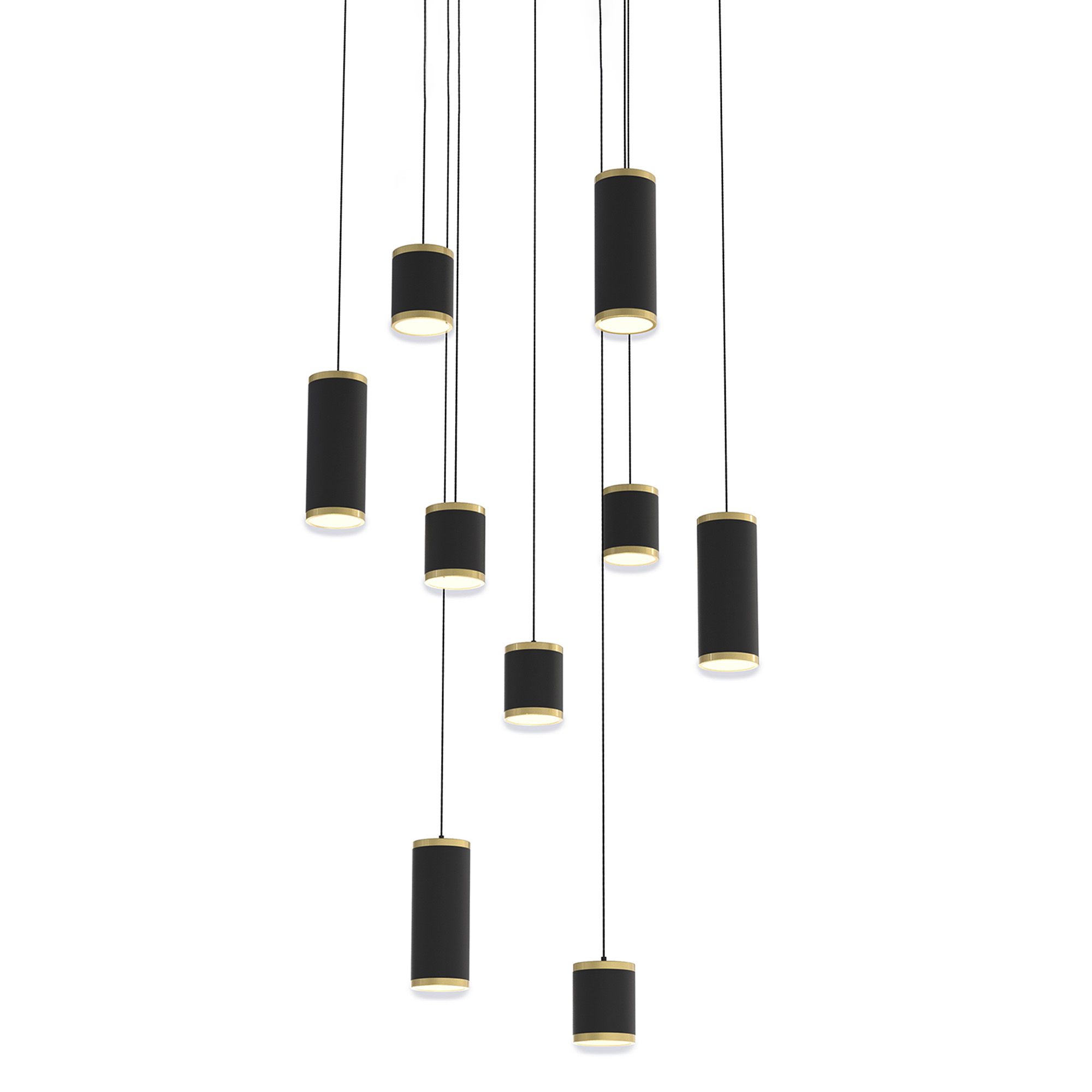 Suspension LED dimmable TOULOUSE noir/doré Ø60cm
