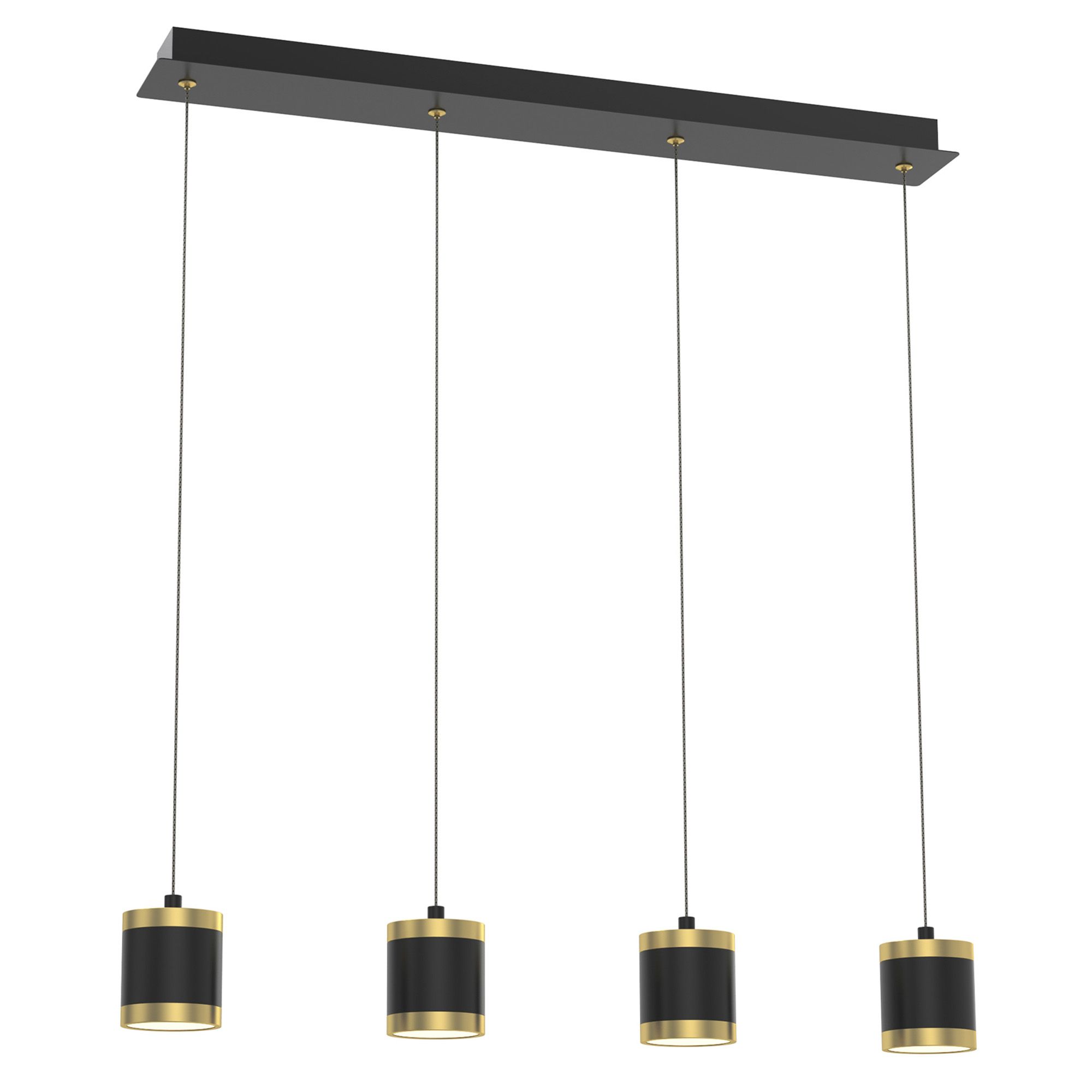 Suspension LED dimmable TOULOUSE noir/doré L80cm